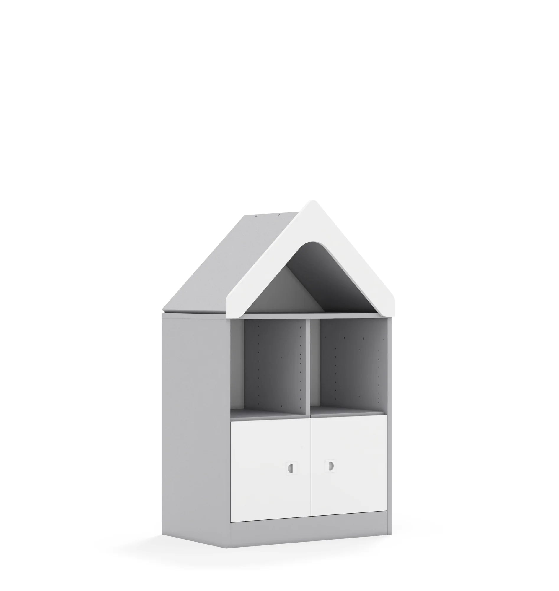 Regał BLOX 70 2PP 2F1 z daszkiem 706x466x1223 – szary / biały