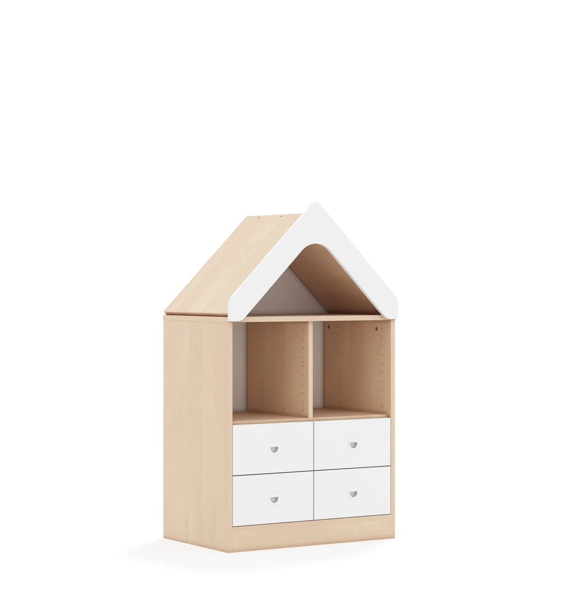 Regał BLOX 70 2PP 4SB z daszkiem 706x466x1223 – dąb / biały