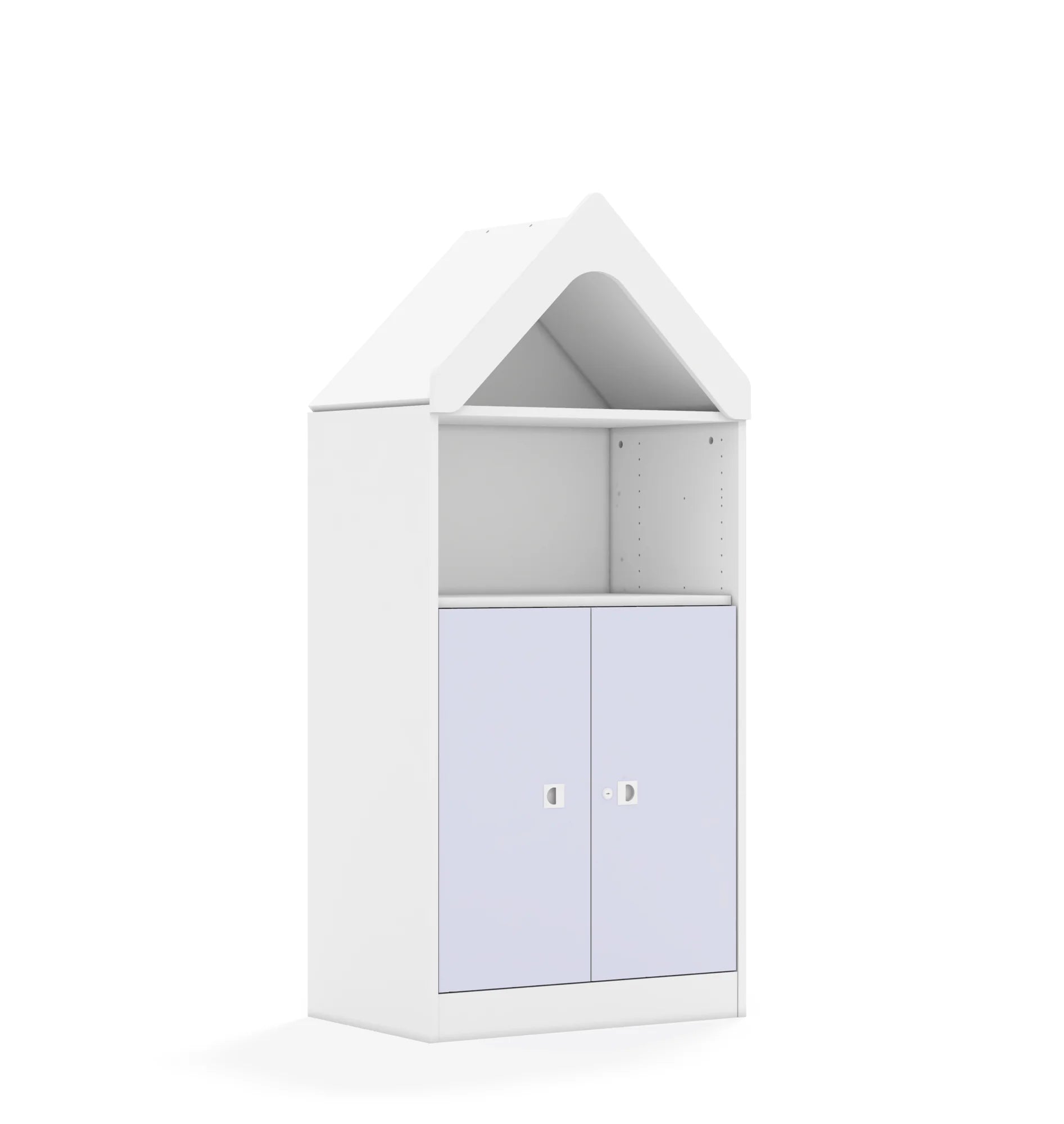 Regał BLOX 70 3P 2F2 z daszkiem 706x466x1575 – biały / pastelowy fioletowy