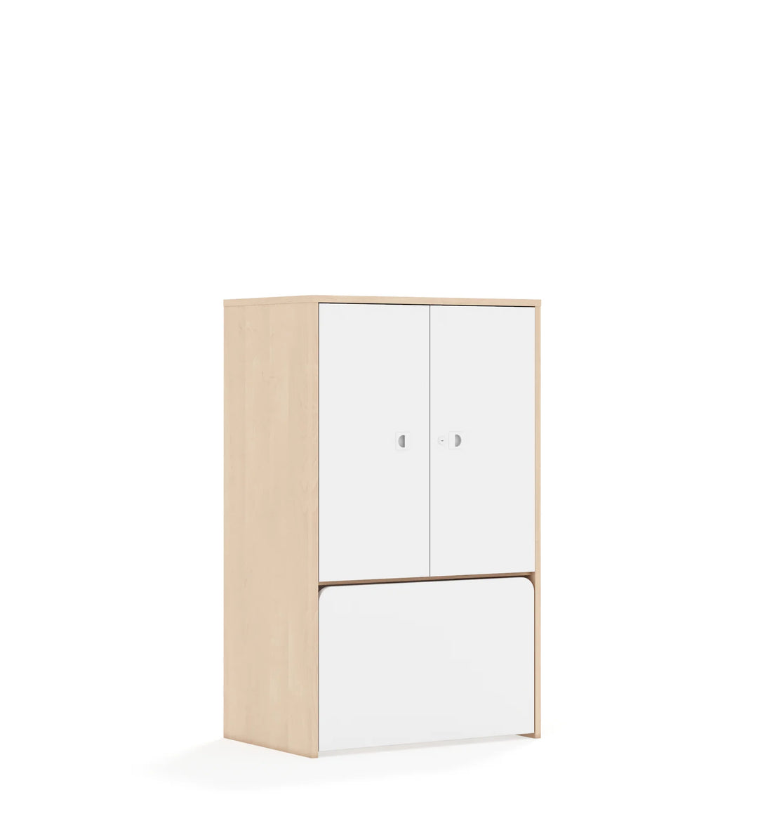 Regał BLOX 70 3P 2F2 ze skrzynią 706x466x1165 – dąb / biały