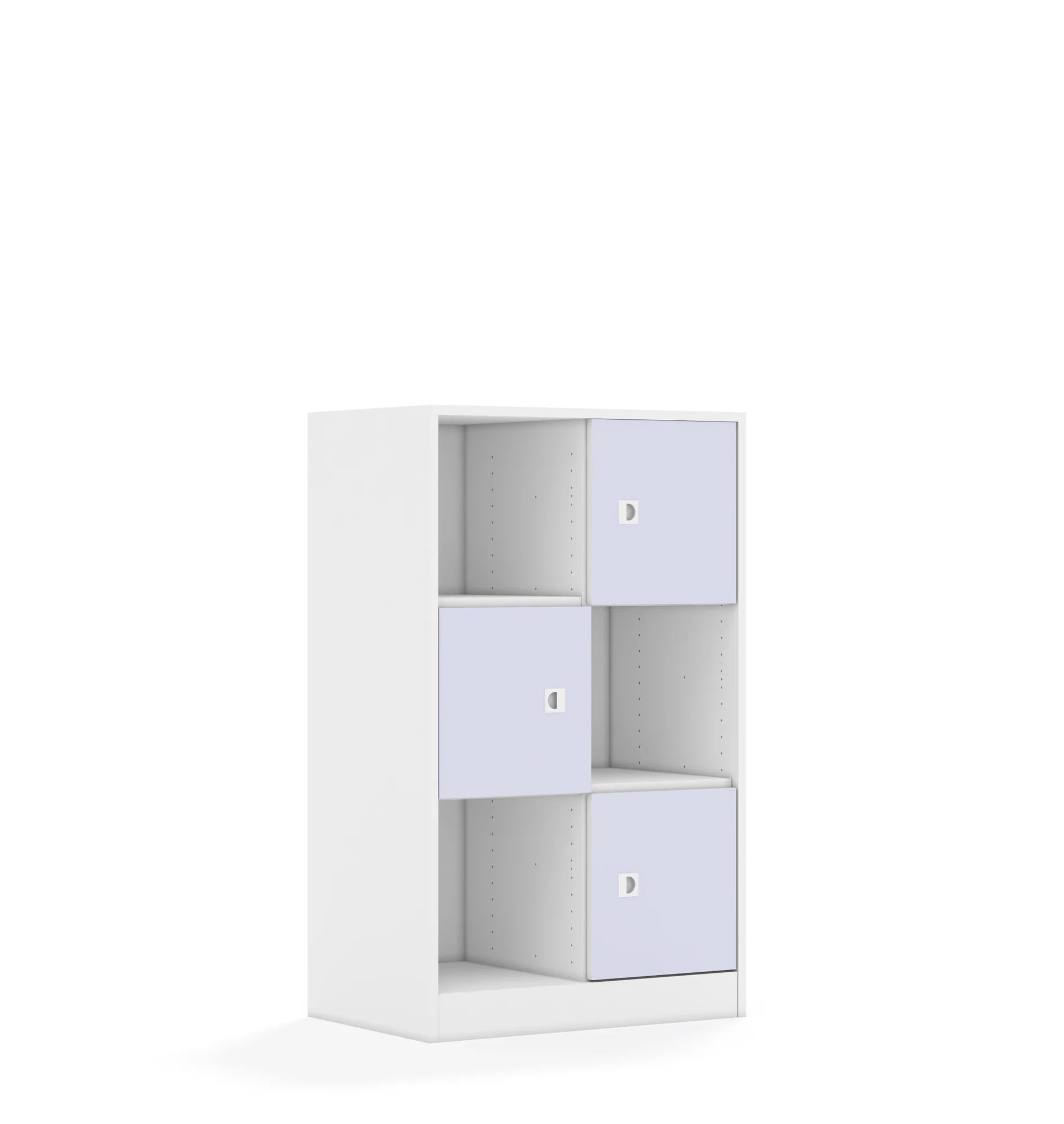 Regał BLOX 70 3PP 3F1 706x466x1165 – biały / pastelowy fioletowy