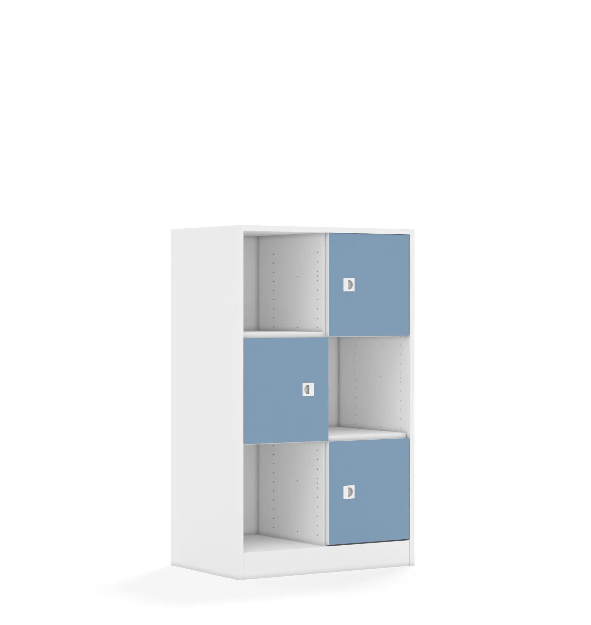 Regał BLOX 70 3PP 3F1 706x466x1165 – biały / pastelowy niebieski