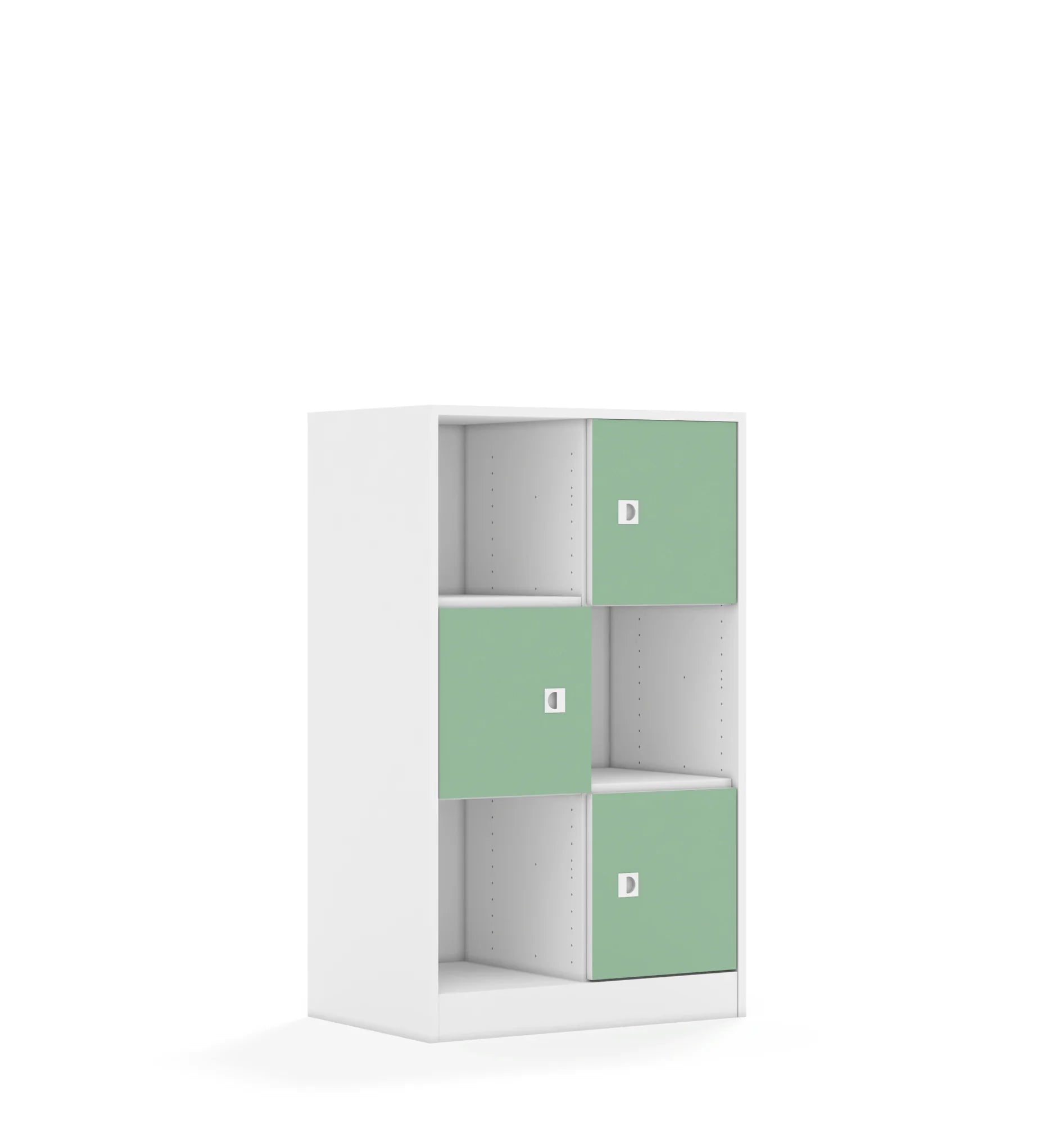Regał BLOX 70 3PP 3F1 706x466x1165 – biały / pastelowy zielony