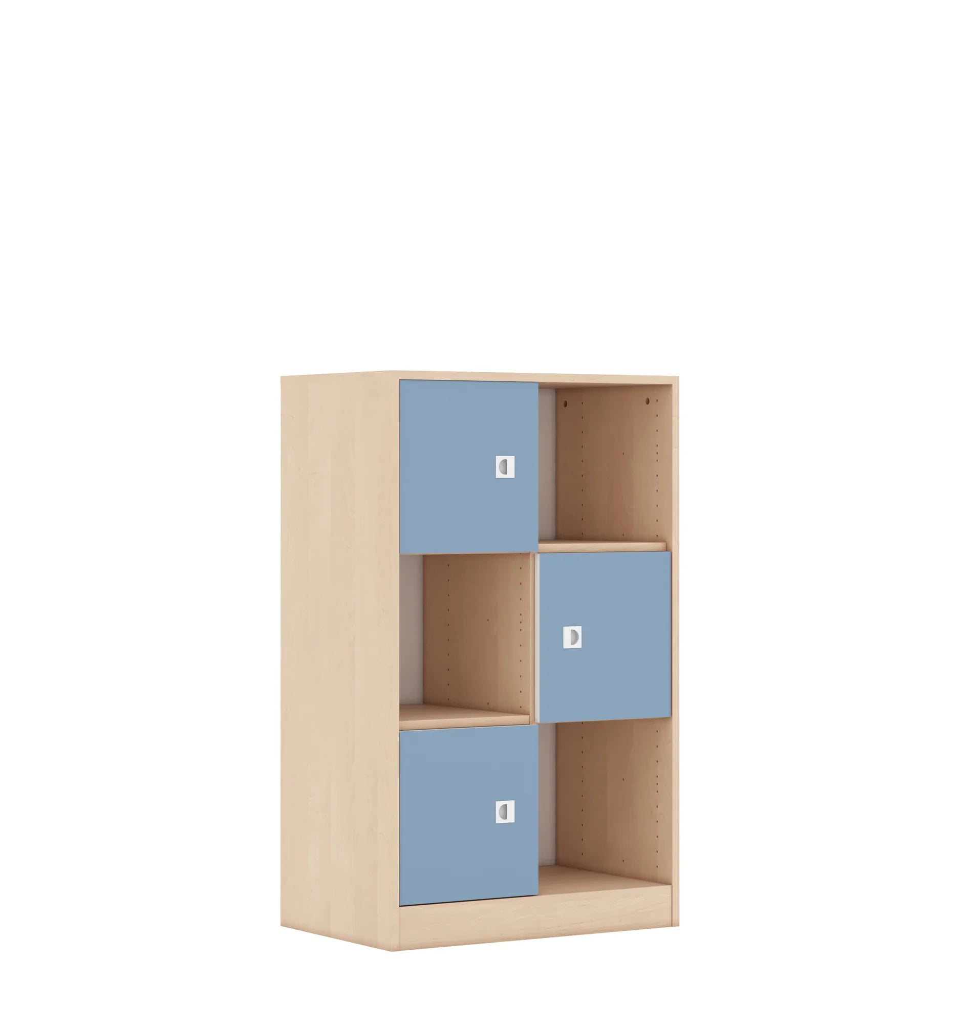 Regał BLOX 70 3PP 3F1 706x466x1165 – brzoza / pastelowy niebieski