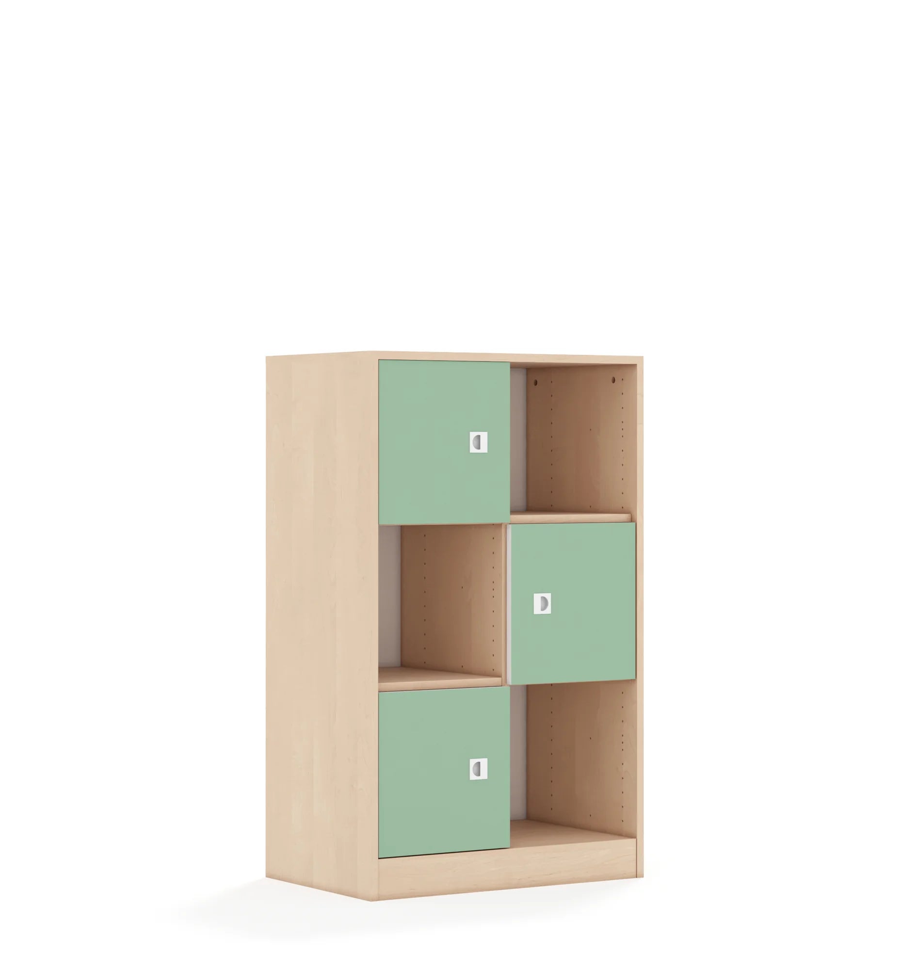 Regał BLOX 70 3PP 3F1 706x466x1165 – brzoza / pastelowy zielony
