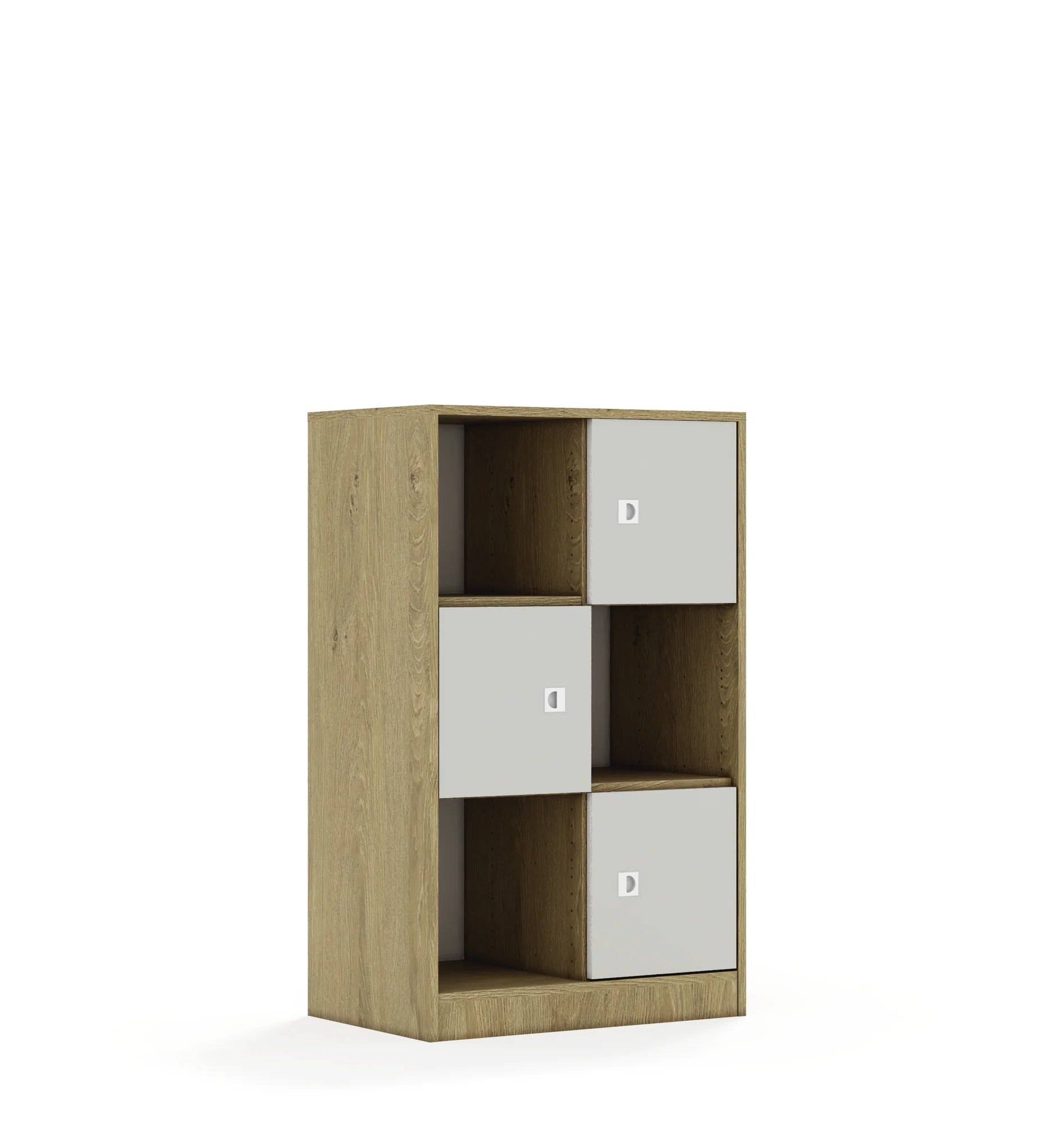 Regał BLOX 70 3PP 3F1 706x466x1165 – dąb / jasny szary