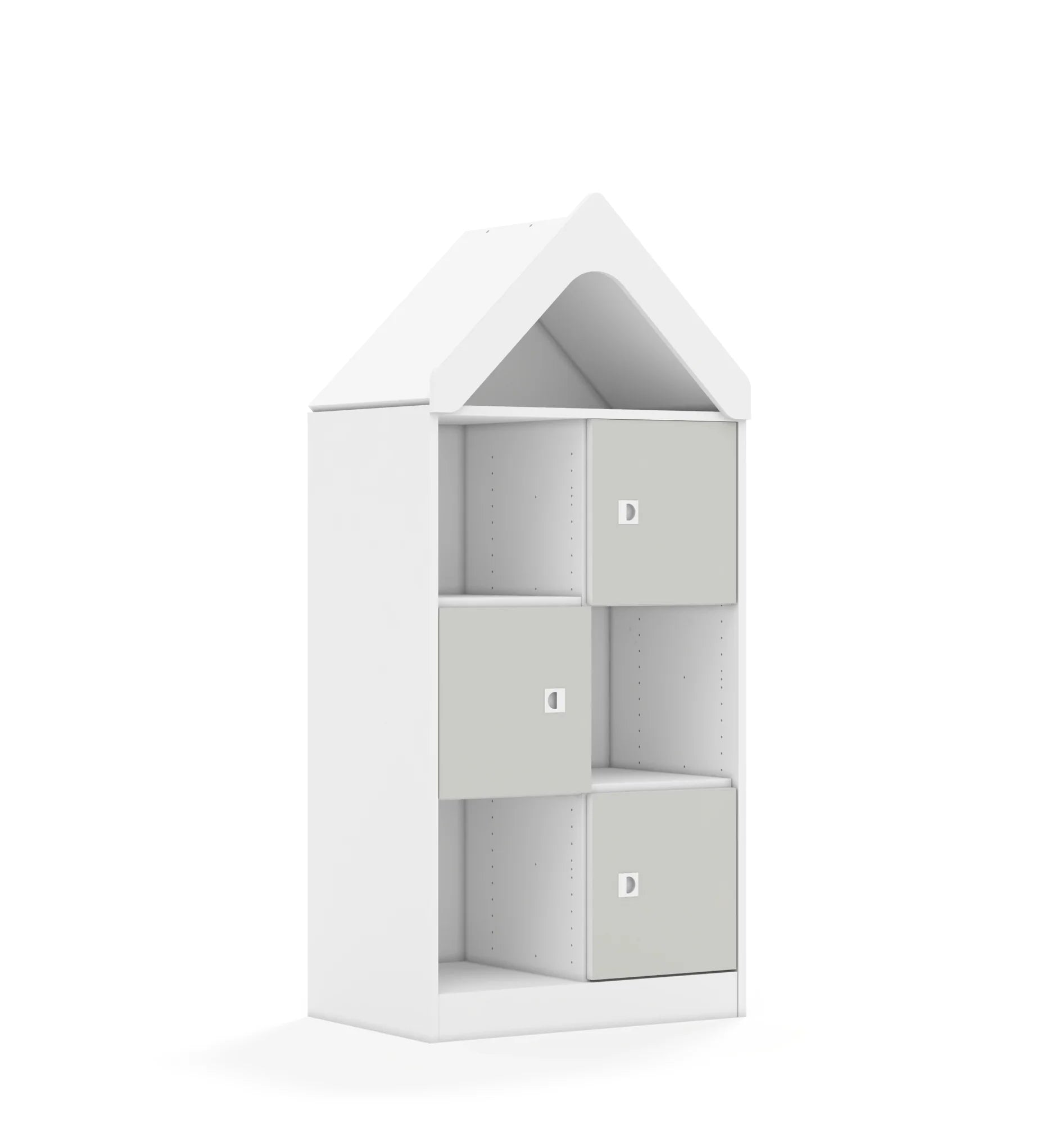Regał BLOX 70 3PP 3F1 z daszkiem 706x466x1575 – biały / jasny szary