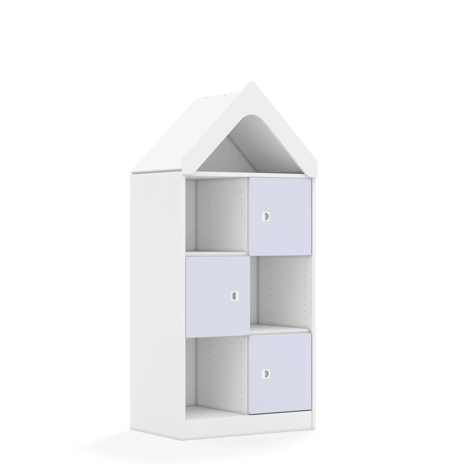 Regał BLOX 70 3PP 3F1 z daszkiem 706x466x1575 – biały / pastelowy fioletowy