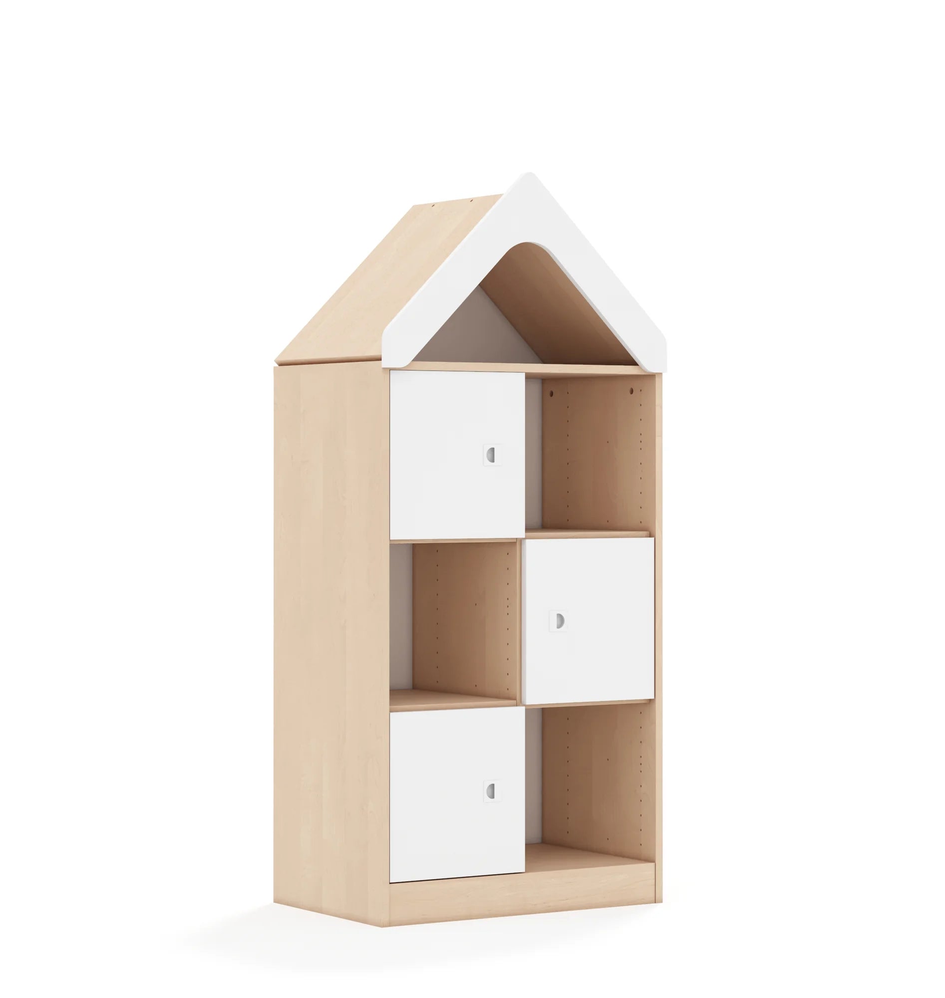 Regał BLOX 70 3PP 3F1 z daszkiem 706x466x1575 – brzoza / biały
