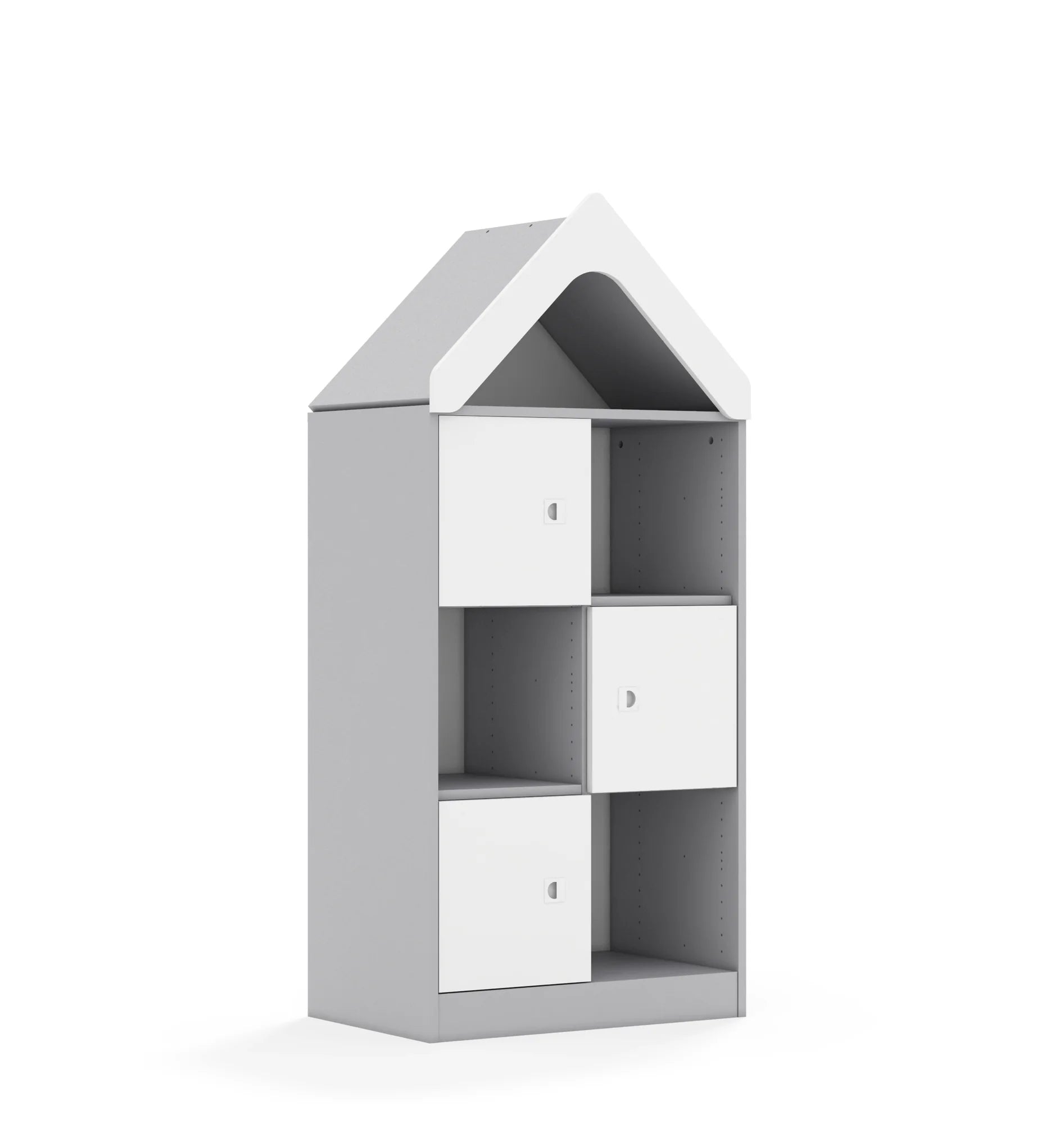 Regał BLOX 70 3PP 3F1 z daszkiem 706x466x1575 – szary / biały
