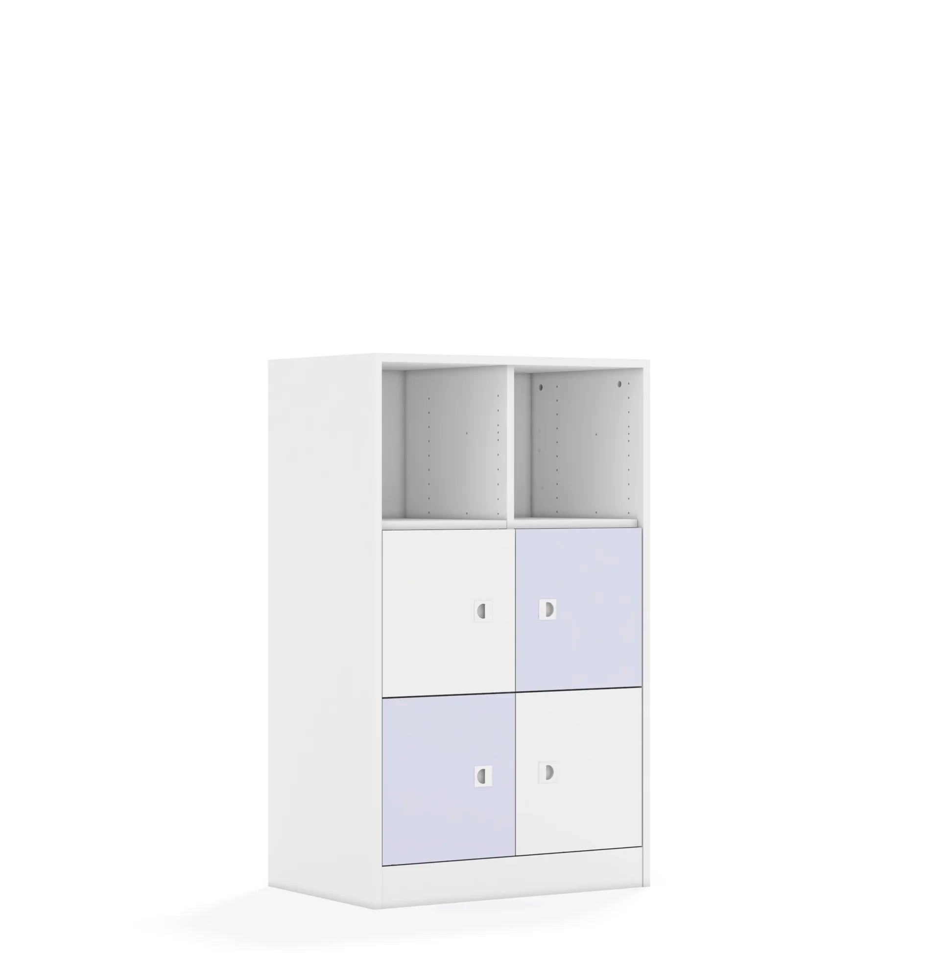 Regał BLOX 70 3PP 4F1 706x466x1165 – biały / biały/pastelowy fioletowy