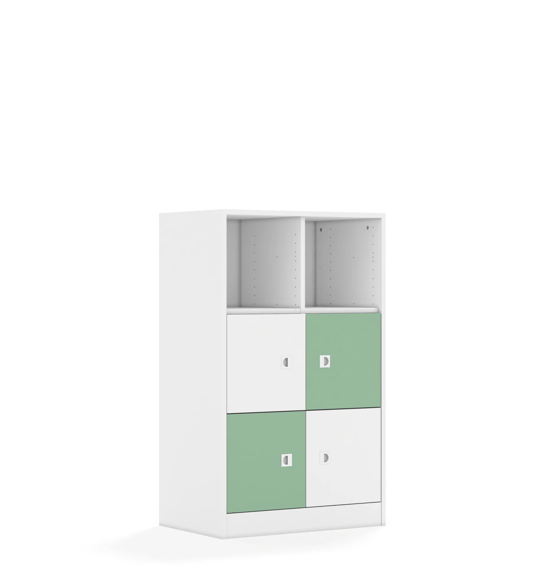 Regał BLOX 70 3PP 4F1 706x466x1165 – biały / biały/pastelowy zielony