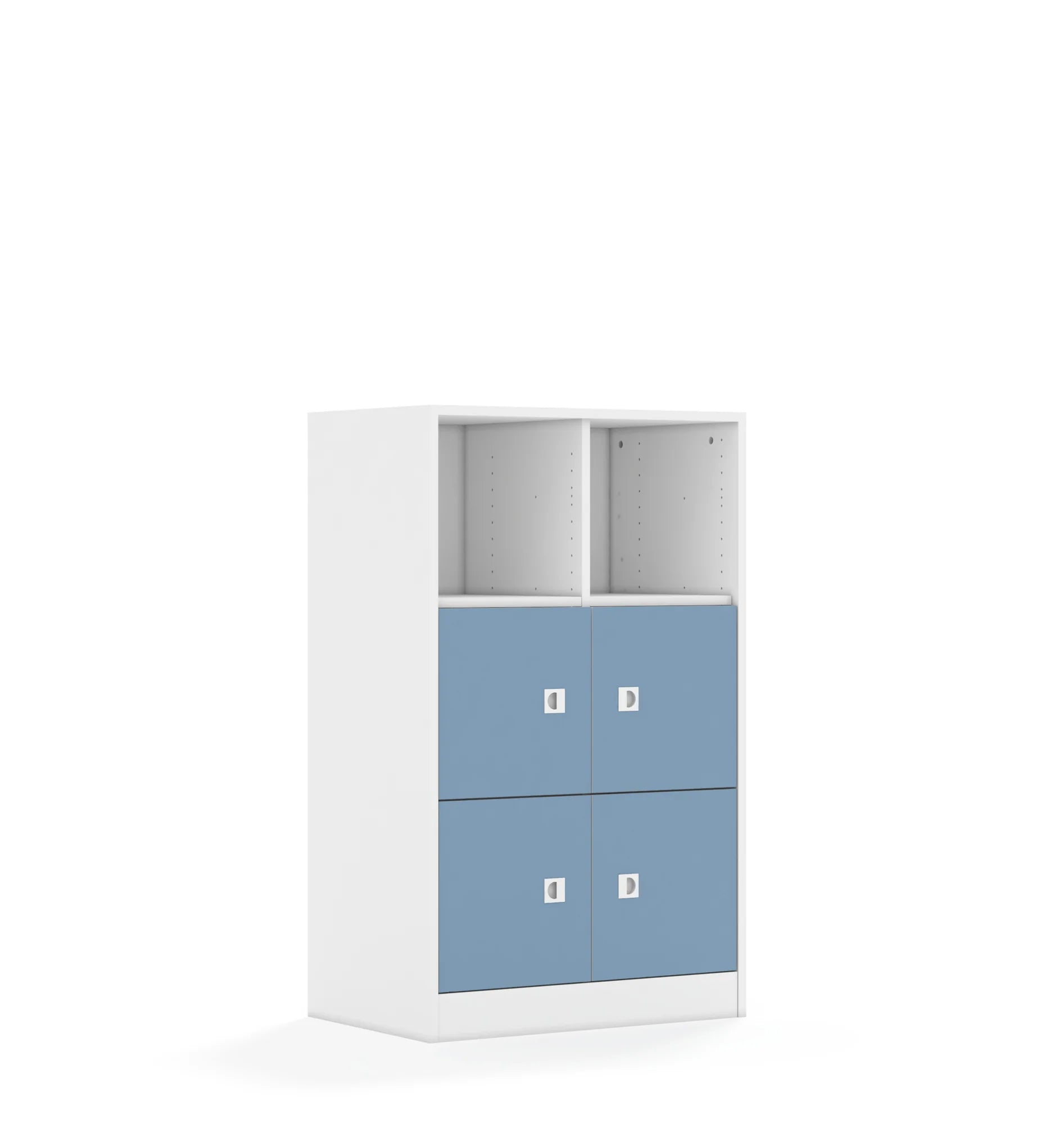 Regał BLOX 70 3PP 4F1 706x466x1165 – biały / pastelowy niebieski