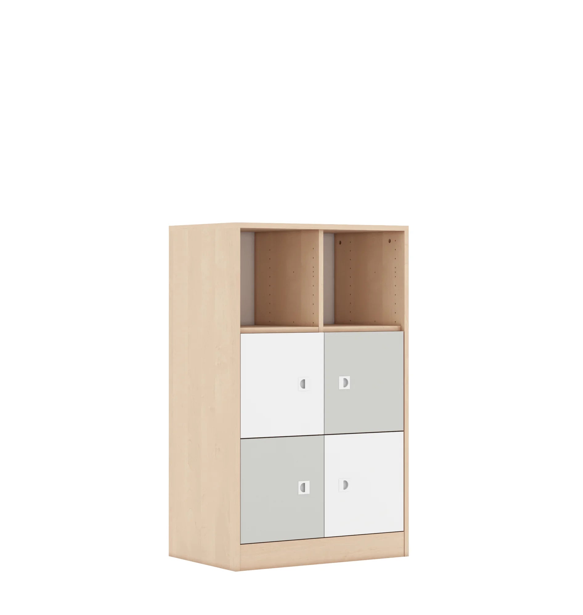 Regał BLOX 70 3PP 4F1 706x466x1165 – brzoza / biały/jasny szary