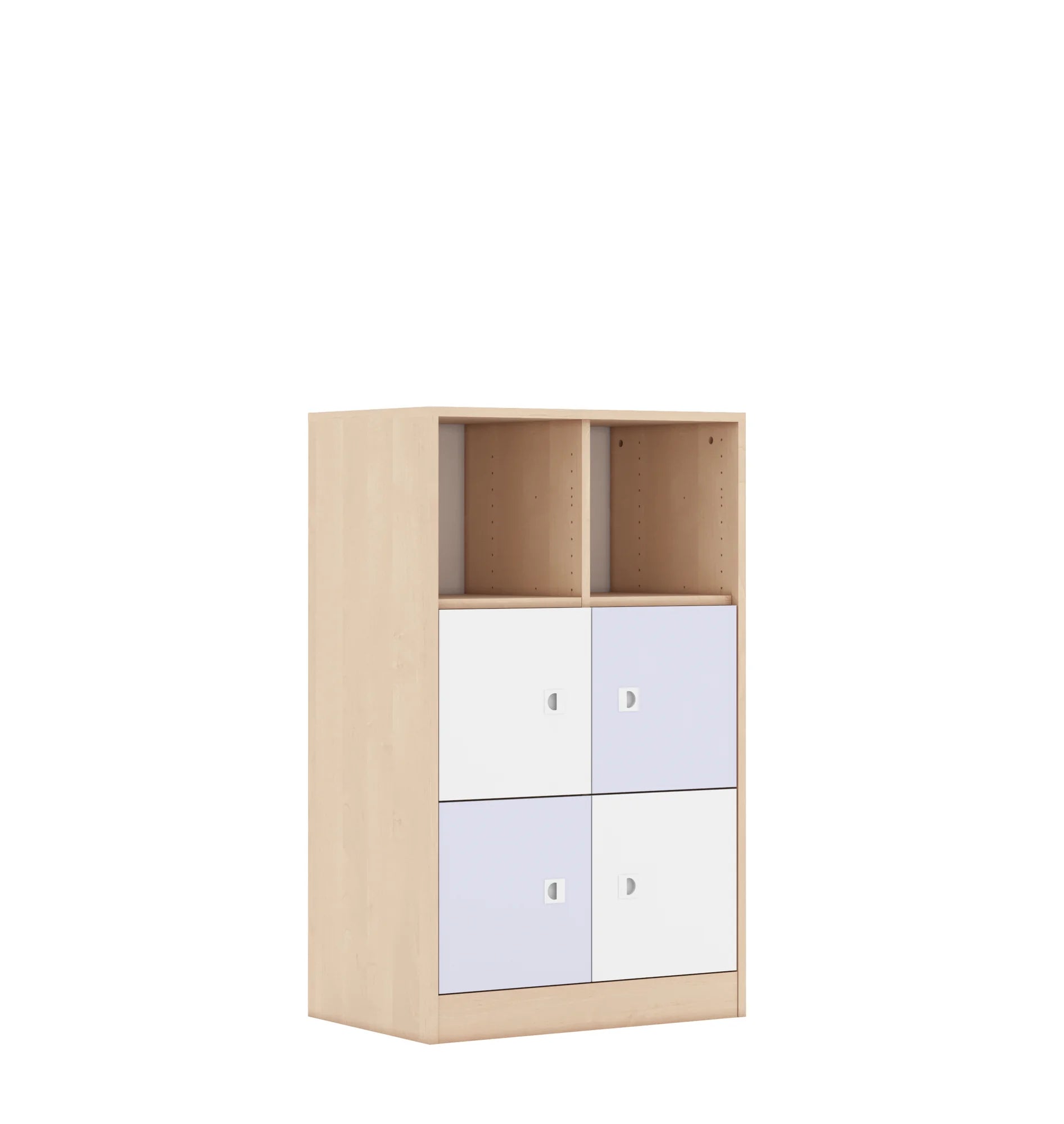 Regał BLOX 70 3PP 4F1 706x466x1165 – brzoza / biały/pastelowy fioletowy