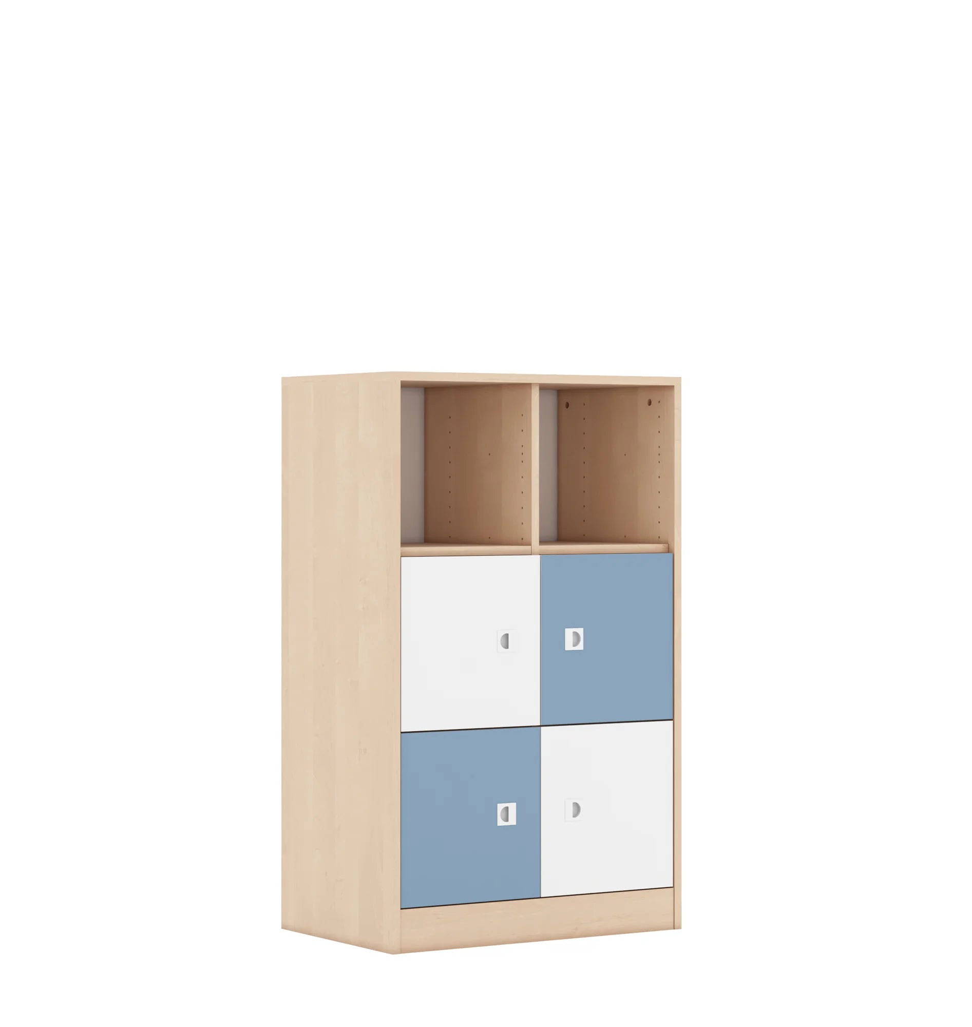 Regał BLOX 70 3PP 4F1 706x466x1165 – brzoza / biały/pastelowy niebieski