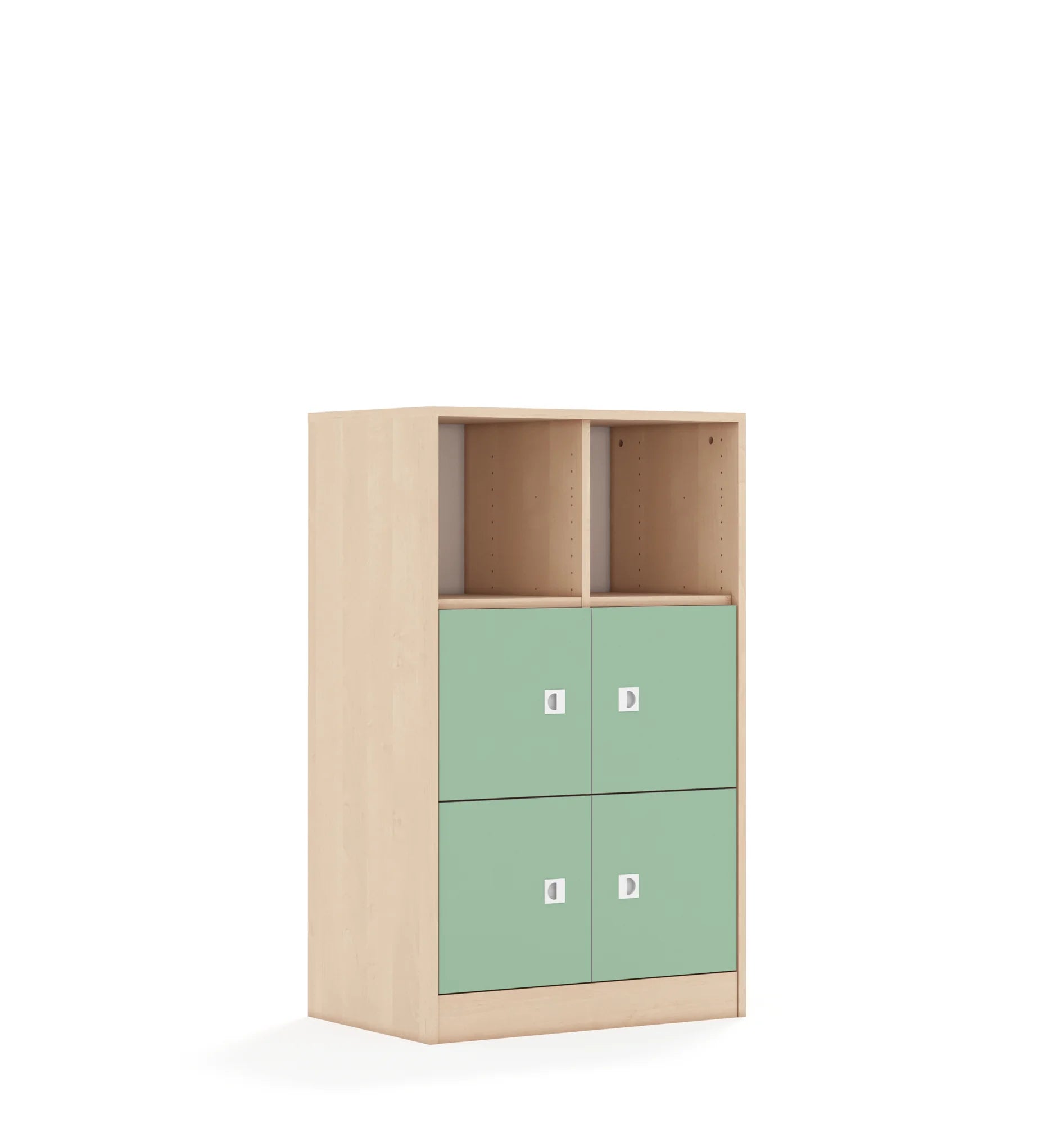 Regał BLOX 70 3PP 4F1 706x466x1165 – brzoza / pastelowy zielony