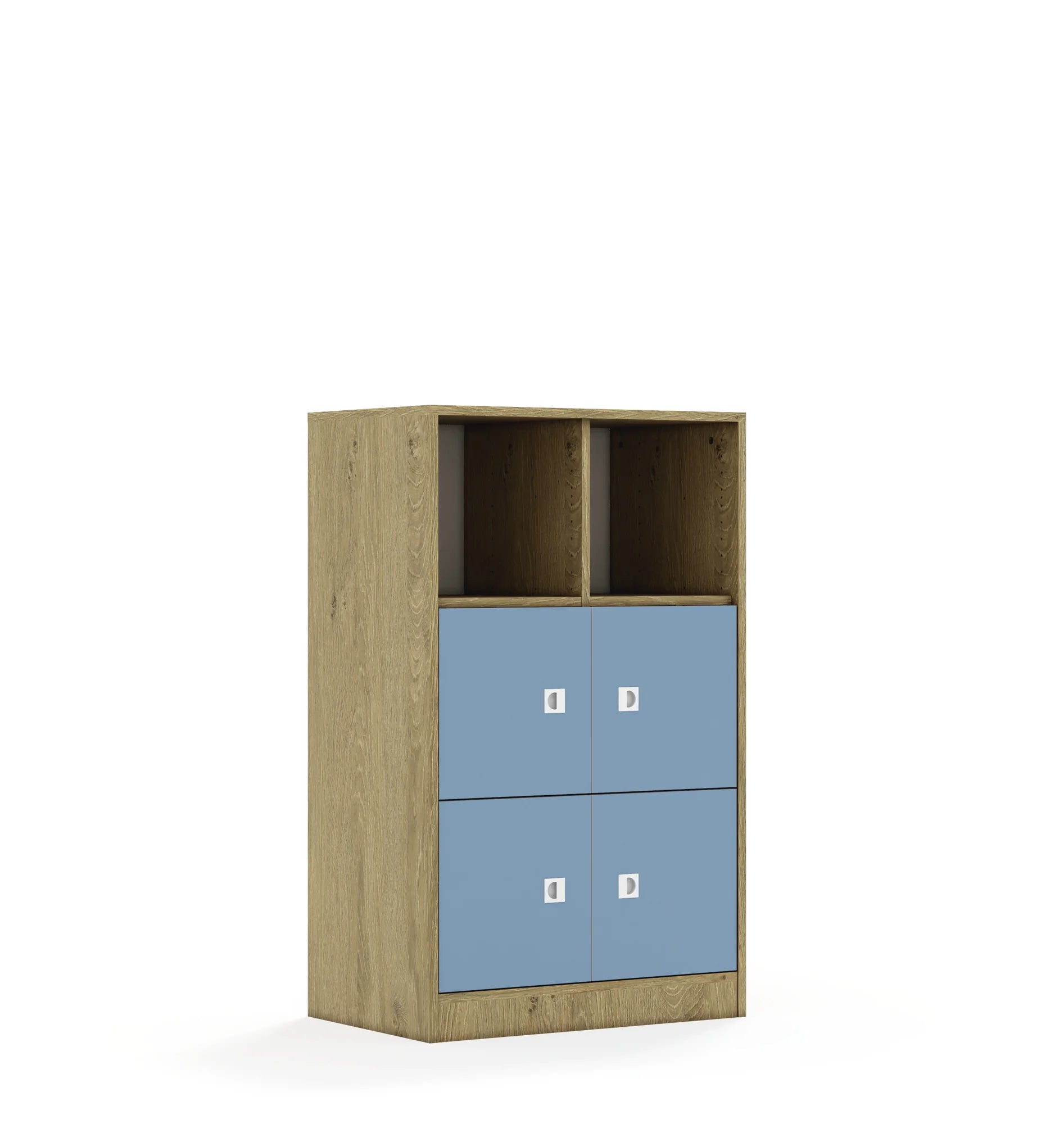 Regał BLOX 70 3PP 4F1 706x466x1165 – dąb / pastelowy niebieski