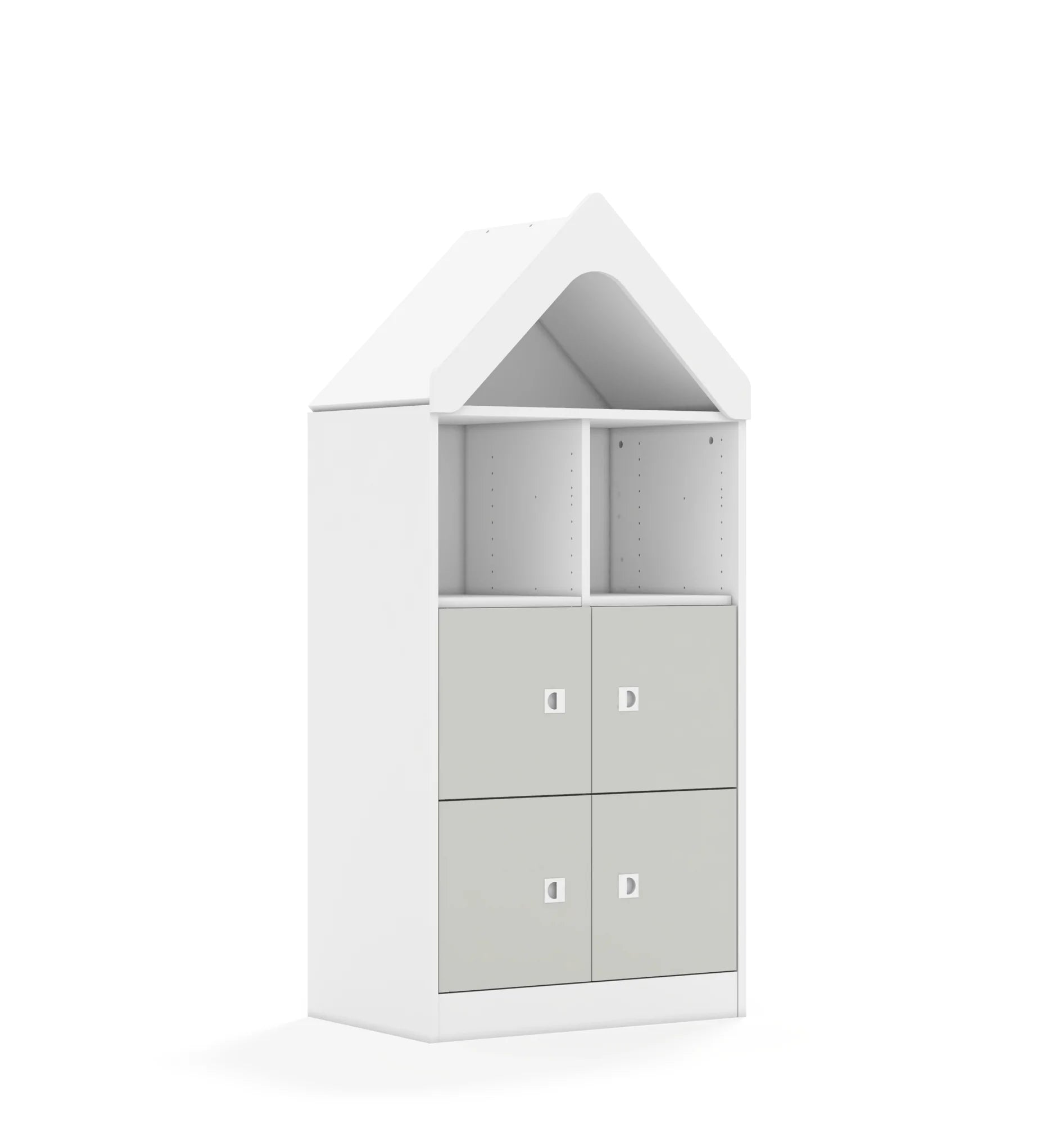 Regał BLOX 70 3PP 4F1 z daszkiem 706x466x1575 – biały / jasny szary