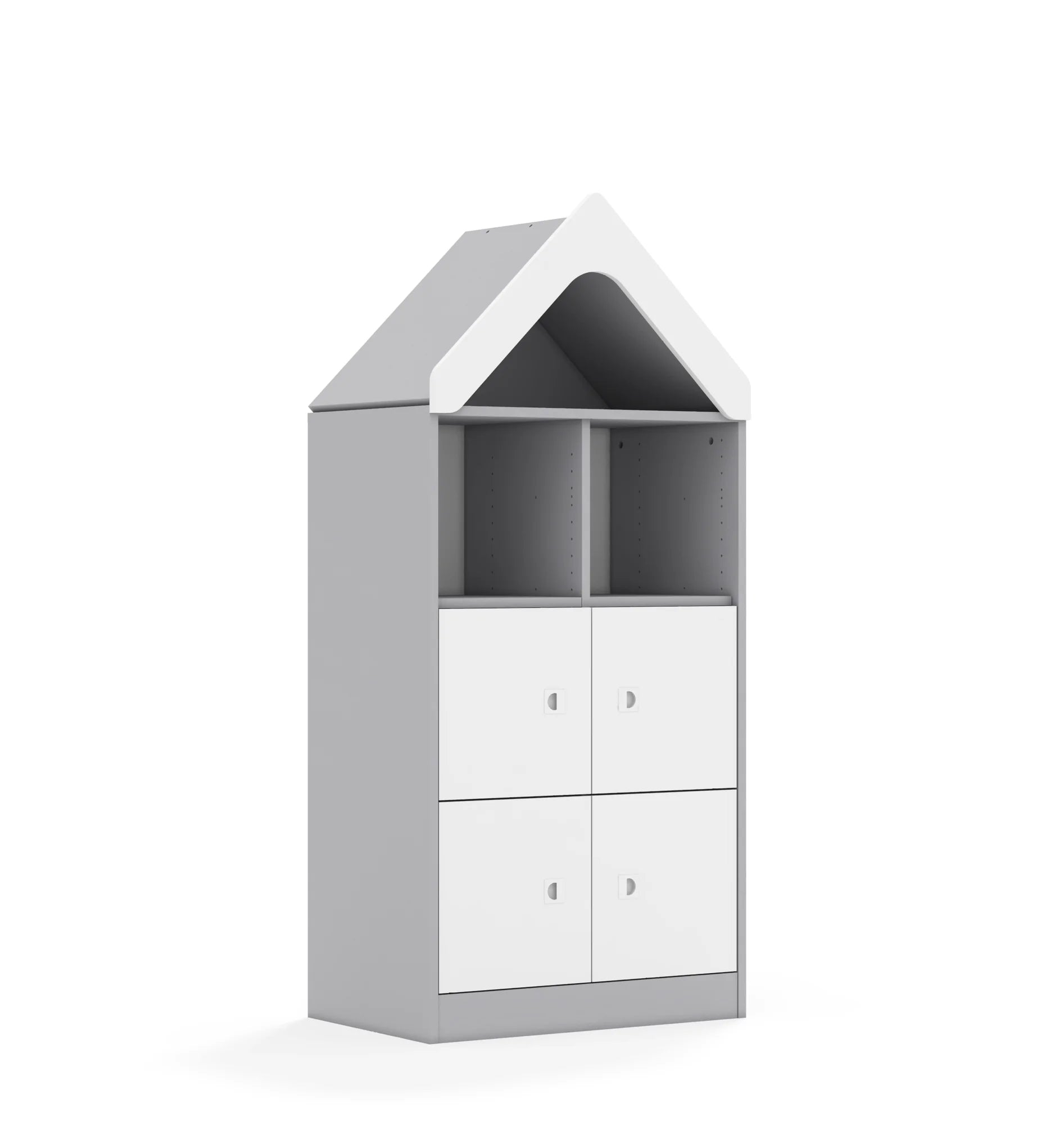 Regał BLOX 70 3PP 4F1 z daszkiem 706x466x1575 – szary / biały