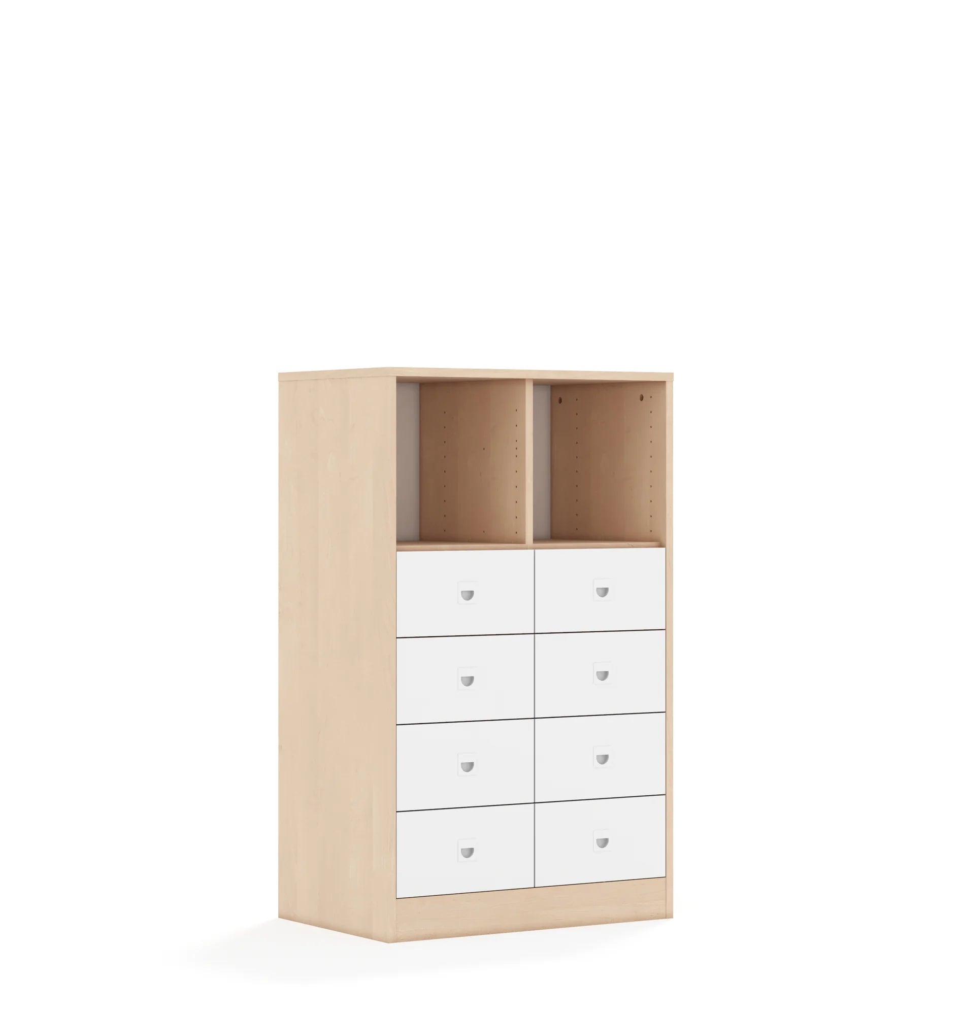 Regał BLOX 70 3PP 8SB 706x466x1165 – brzoza / biały