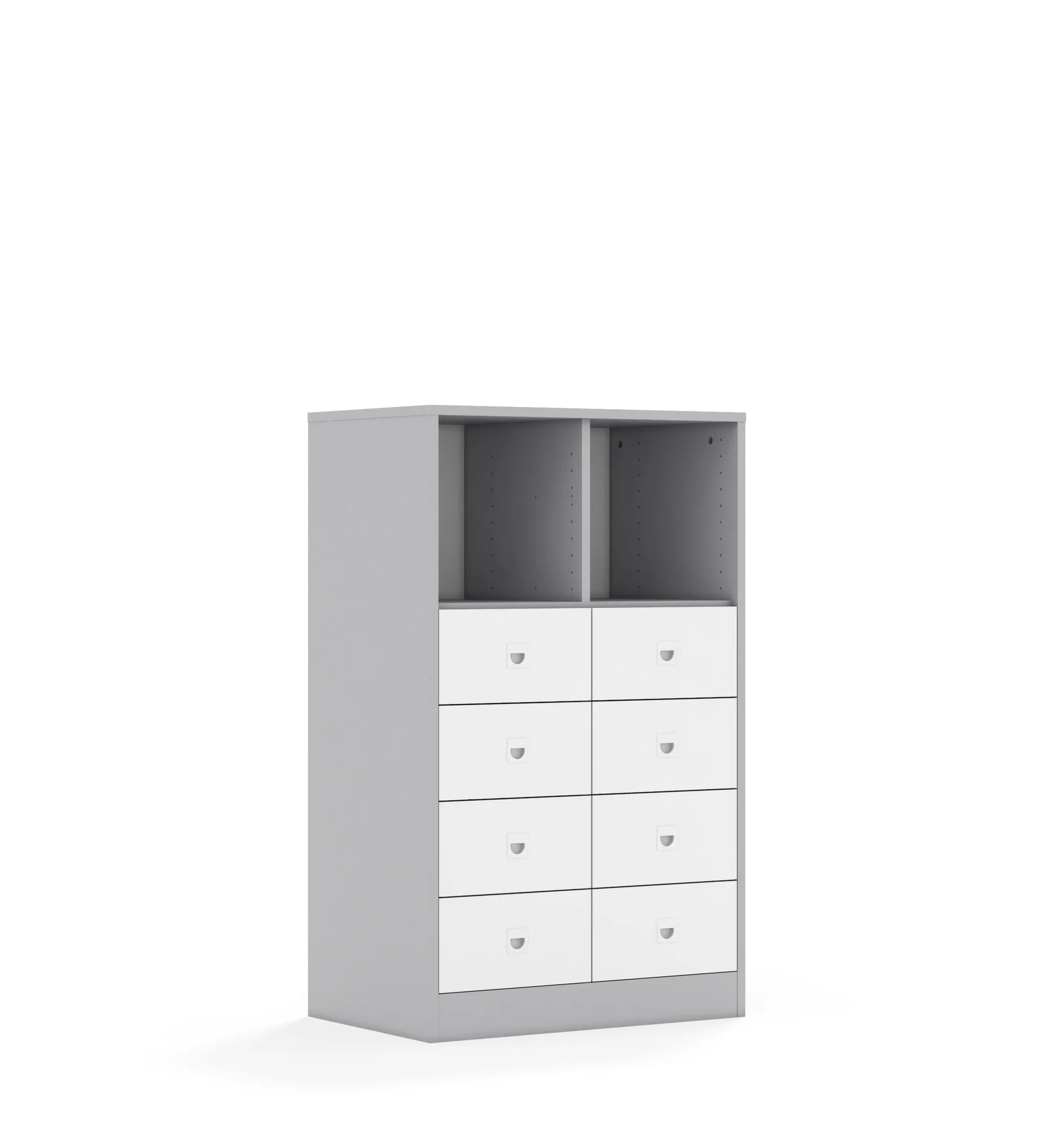 Regał BLOX 70 3PP 8SB 706x466x1165 – szary / biały