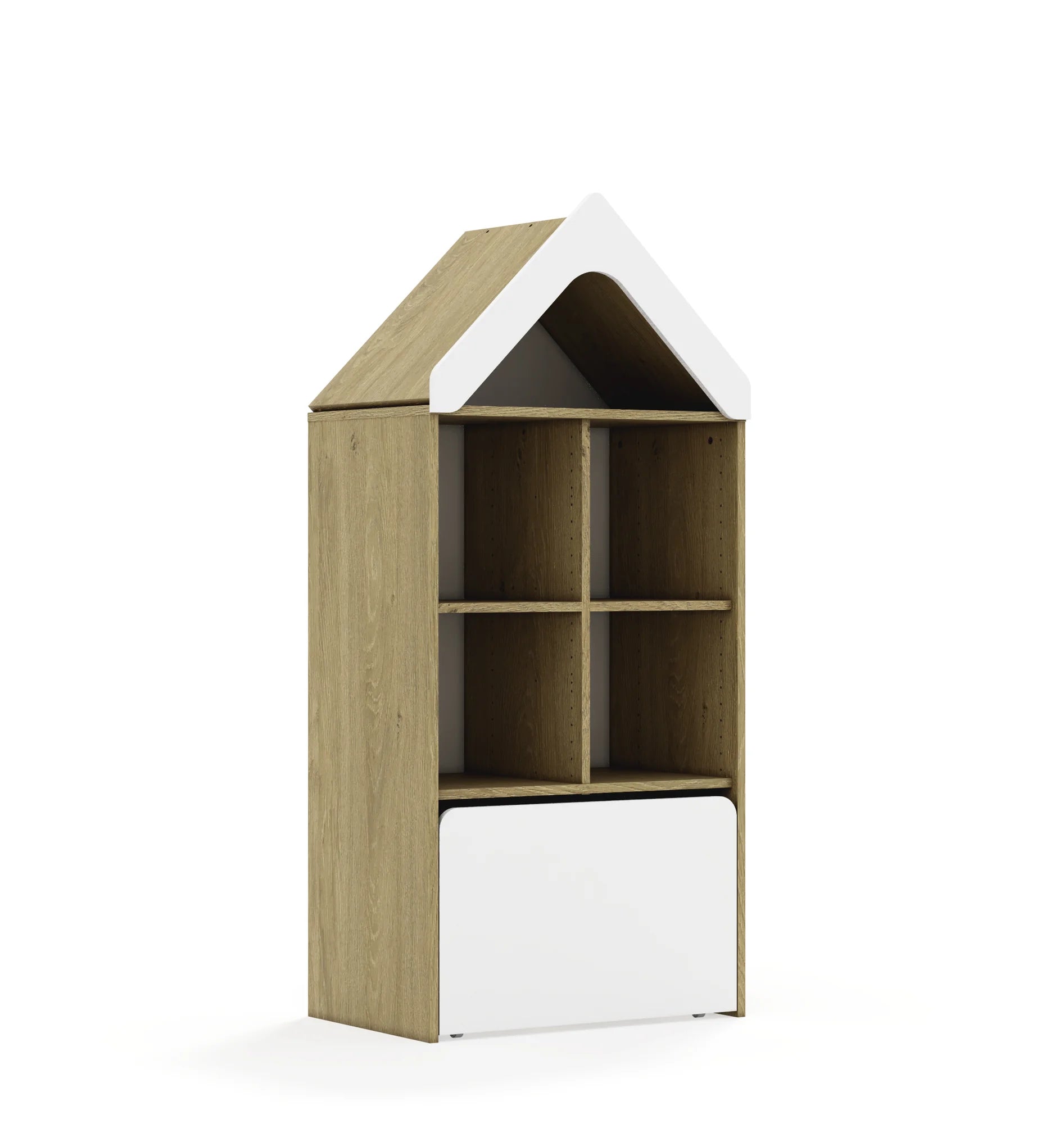 Regał BLOX 70 3PP ze skrzynią i daszkiem 706x466x1575 – dąb