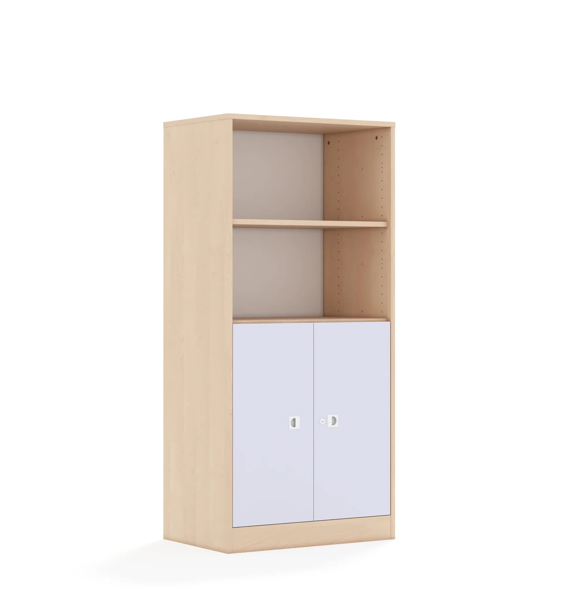 Regał BLOX 70 4P 2F2 706x466x1517 – brzoza / pastelowy fioletowy