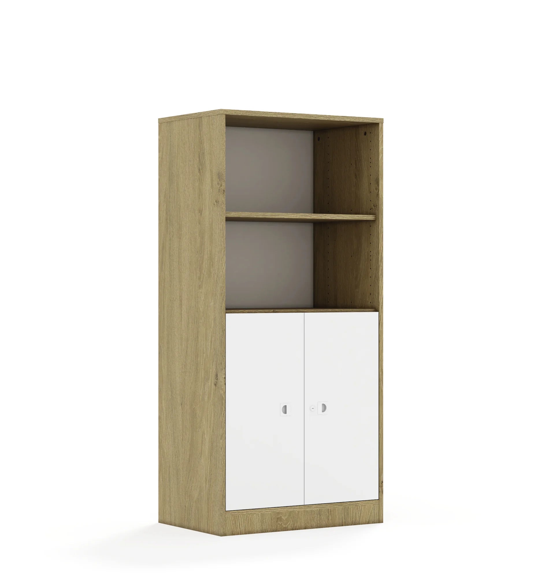 Regał BLOX 70 4P 2F2 706x466x1517 – dąb / biały