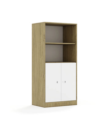 Regał BLOX 70 4P 2F2 706x466x1517 – dąb / biały