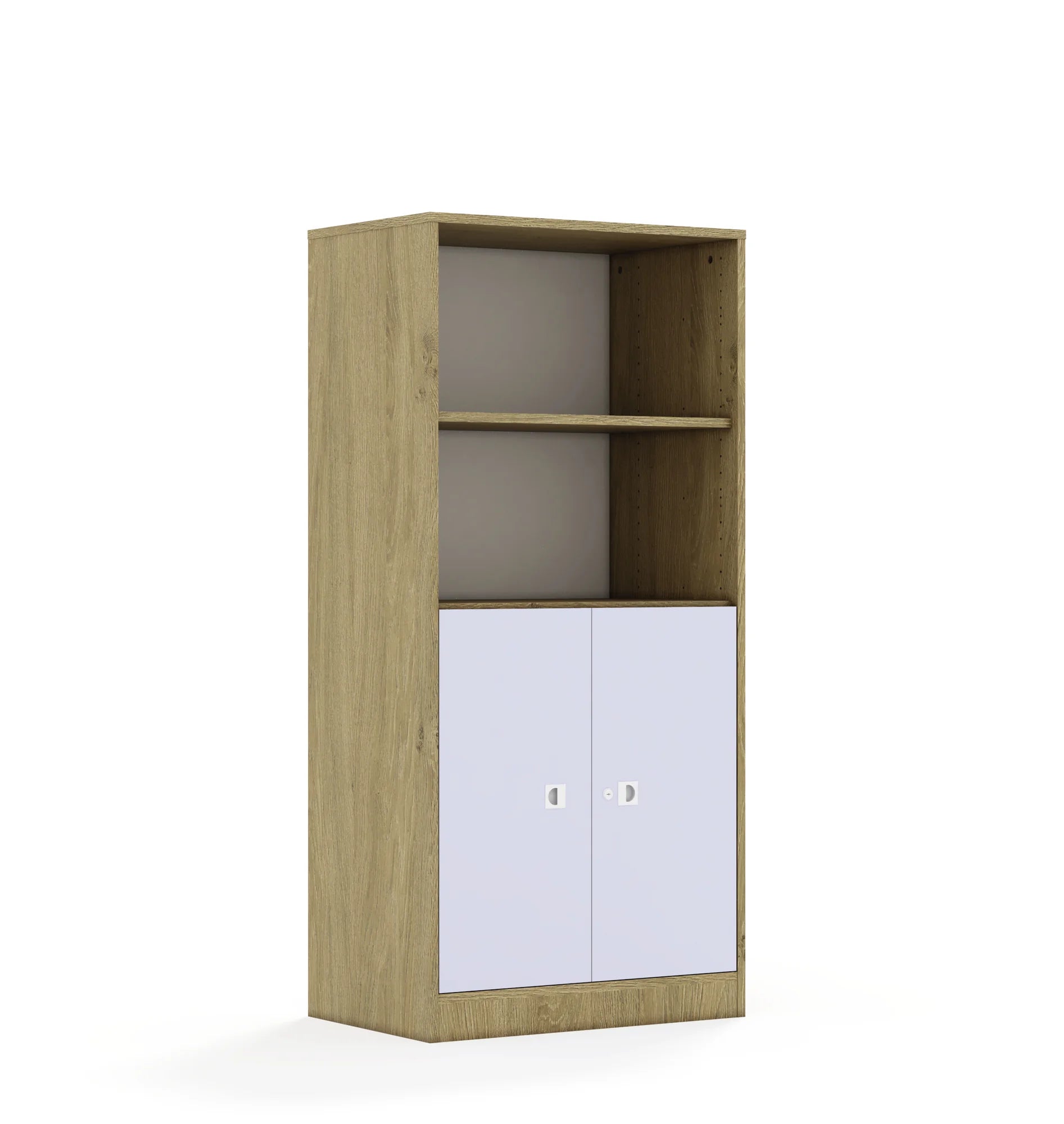 Regał BLOX 70 4P 2F2 706x466x1517 – dąb / pastelowy fioletowy