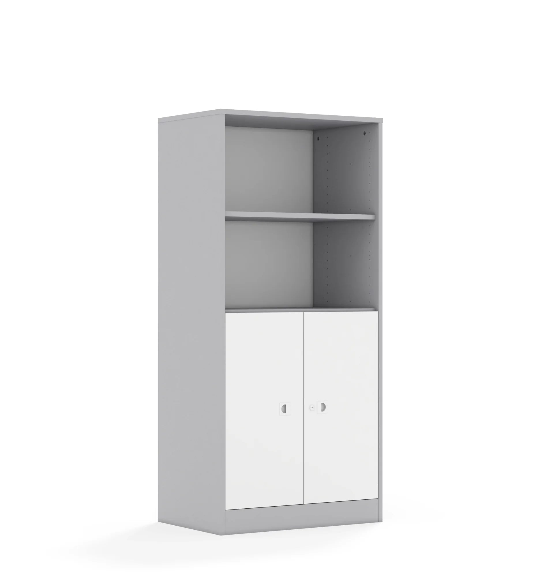Regał BLOX 70 4P 2F2 706x466x1517 – szary / biały