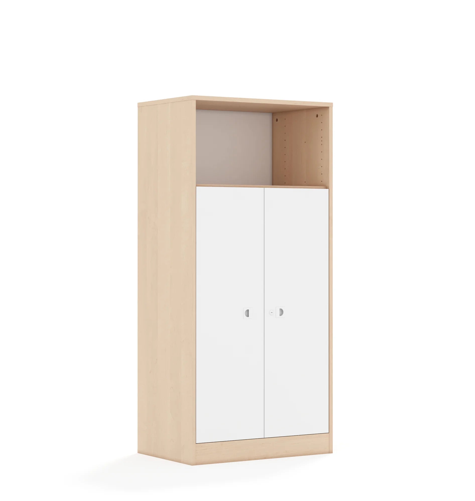 Regał BLOX 70 4P 2F3 706x466x1517 – brzoza / biały