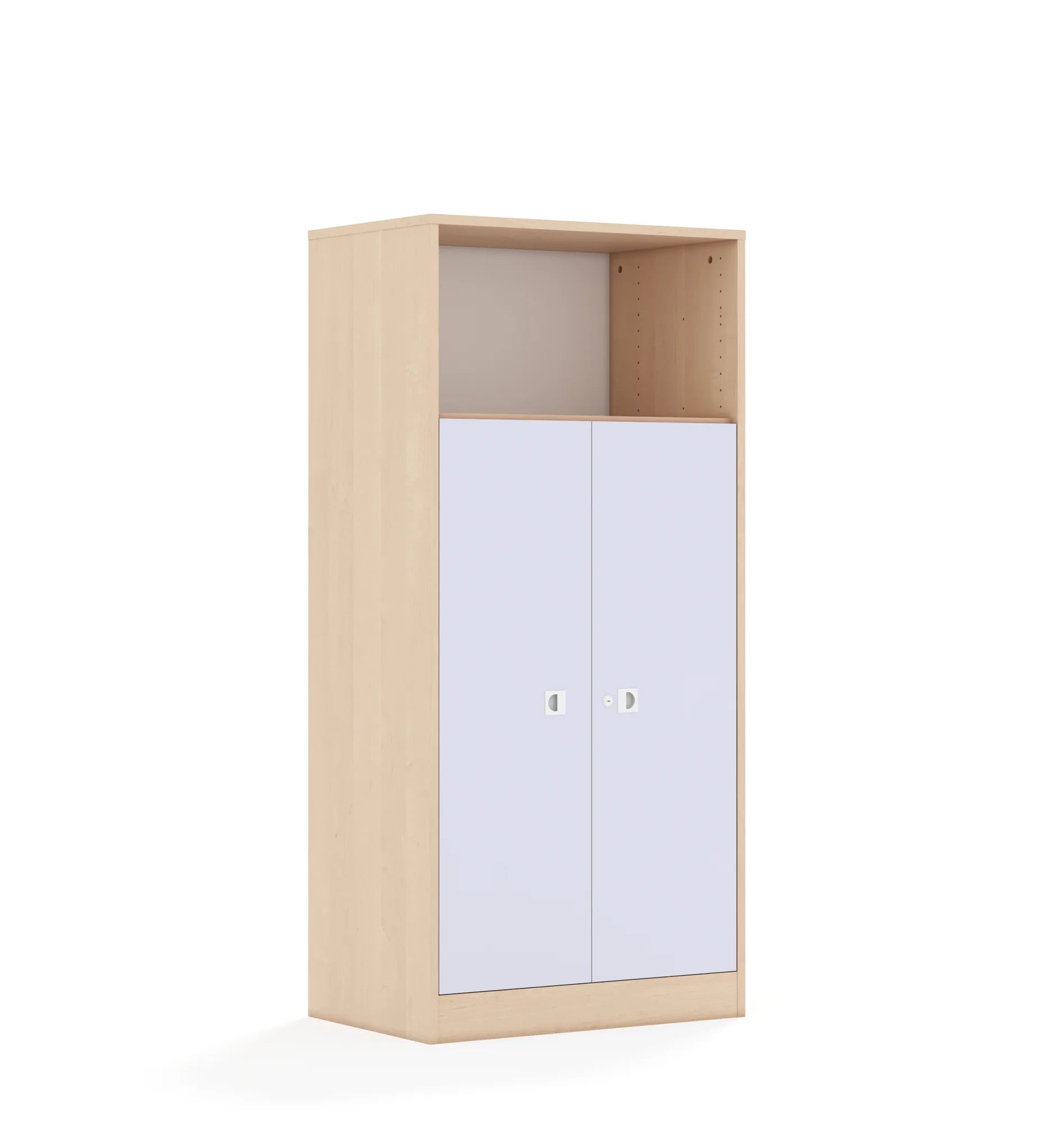 Regał BLOX 70 4P 2F3 706x466x1517 – brzoza / pastelowy fioletowy