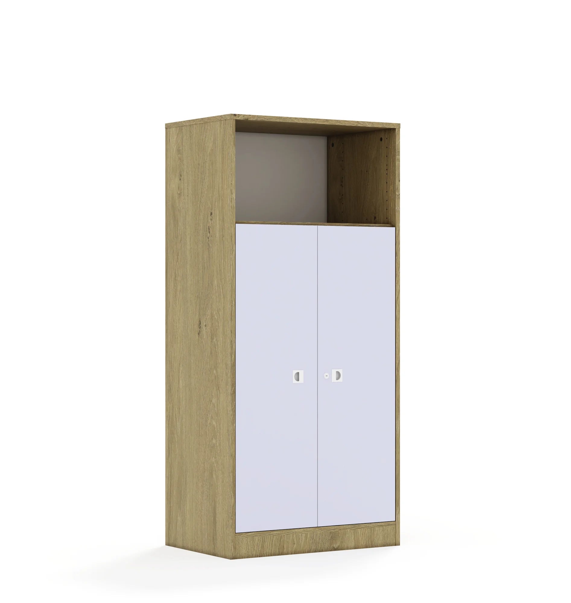 Regał BLOX 70 4P 2F3 706x466x1517 – dąb / pastelowy fioletowy