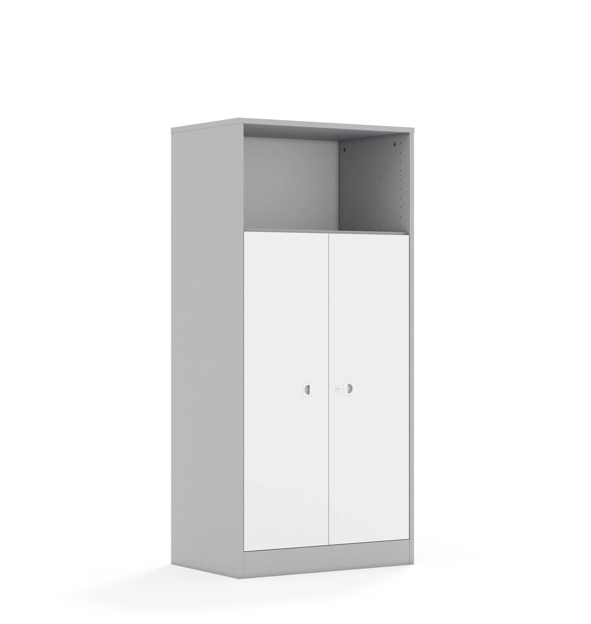 Regał BLOX 70 4P 2F3 706x466x1517 – szary / biały