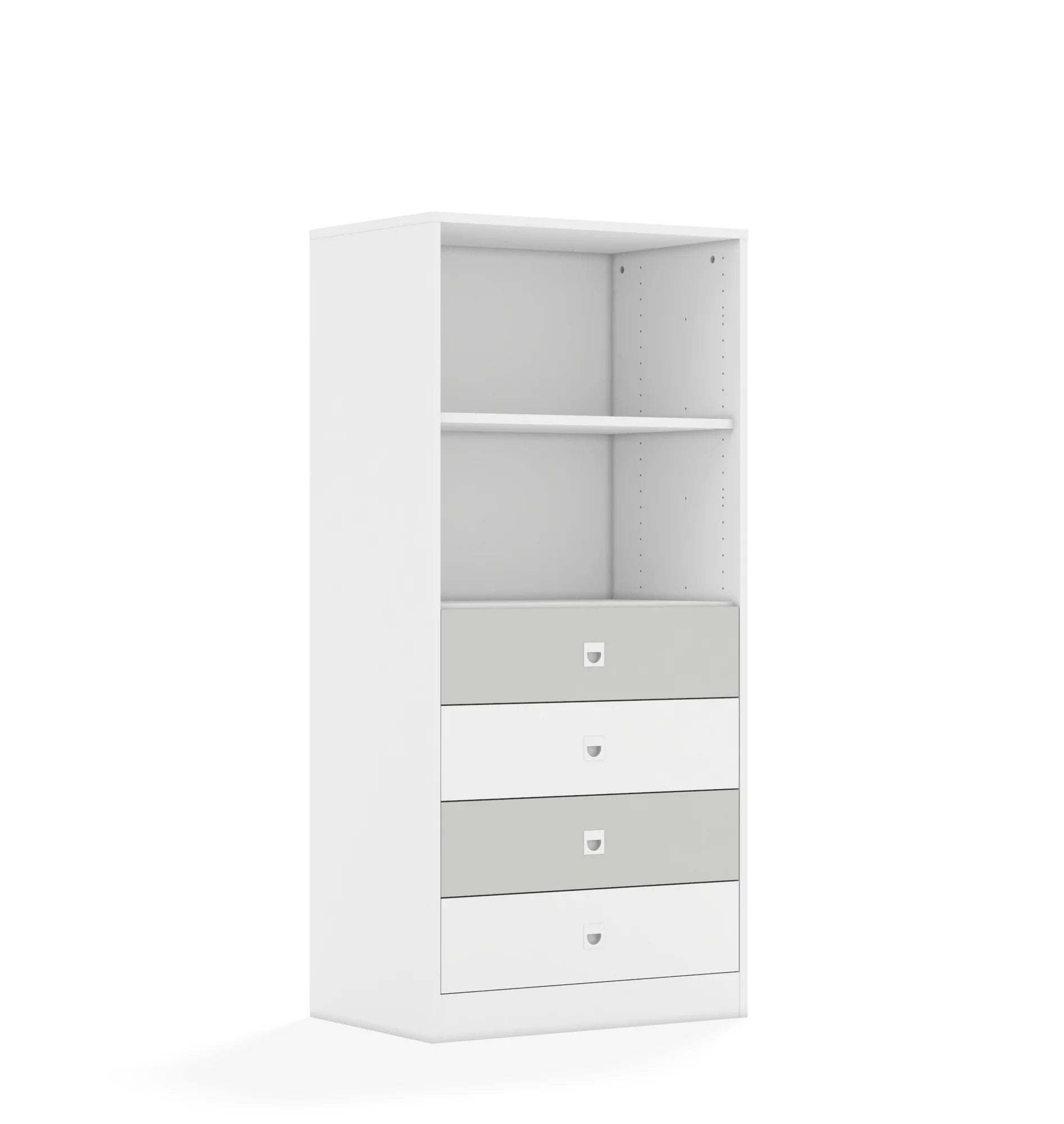 Regał BLOX 70 4P 4S 706x466x1517 – biały / biały/jasny szary