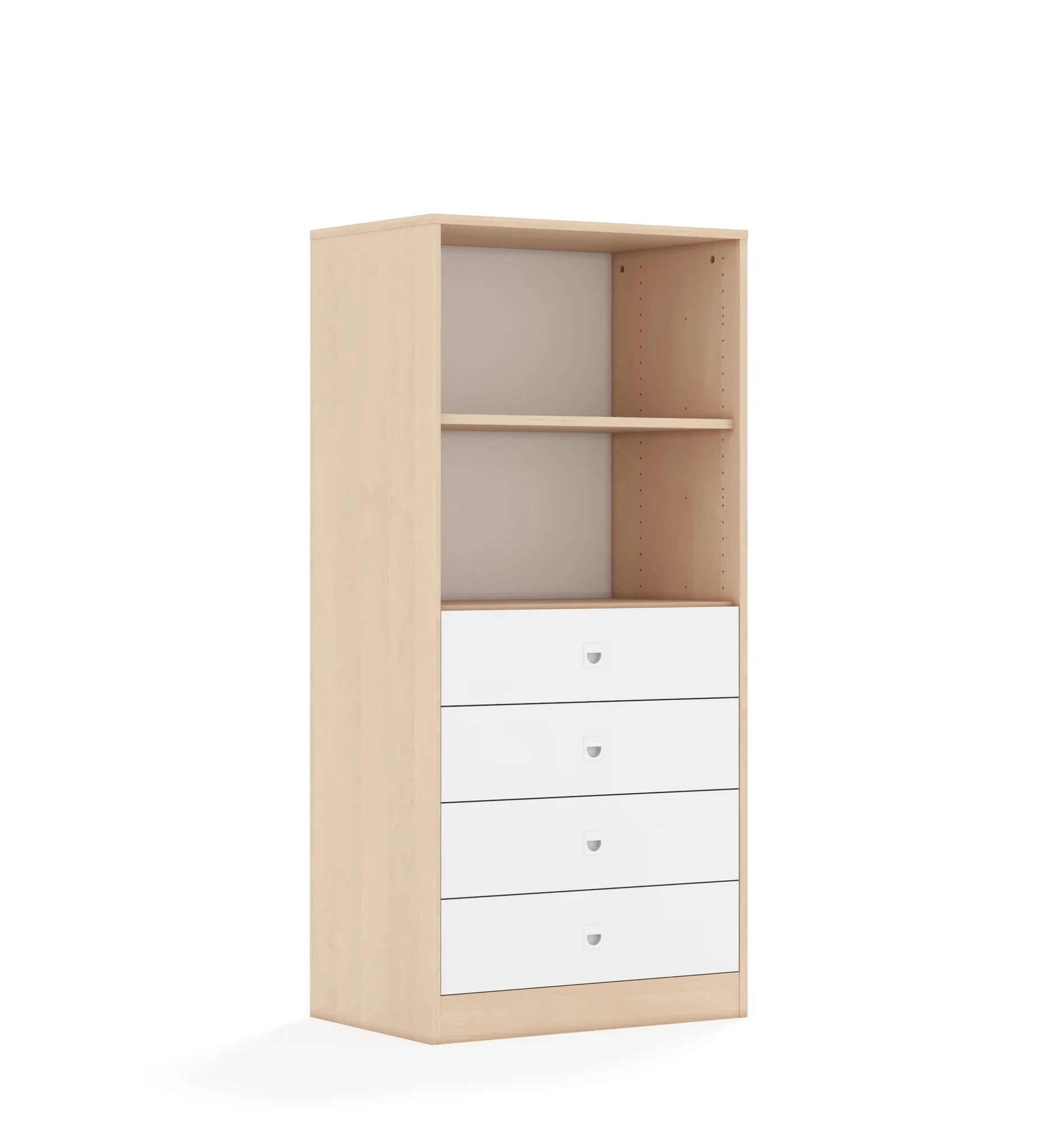 Regał BLOX 70 4P 4S 706x466x1517 – brzoza / biały