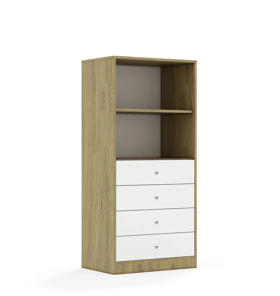 Regał BLOX 70 4P 4S 706x466x1517 – dąb / biały