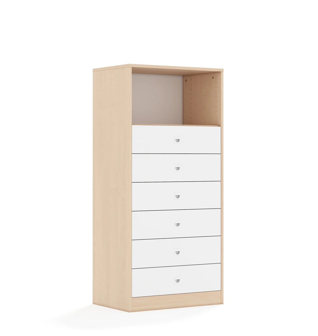Regał BLOX 70 4P 6S 706x466x1517 – dąb / biały