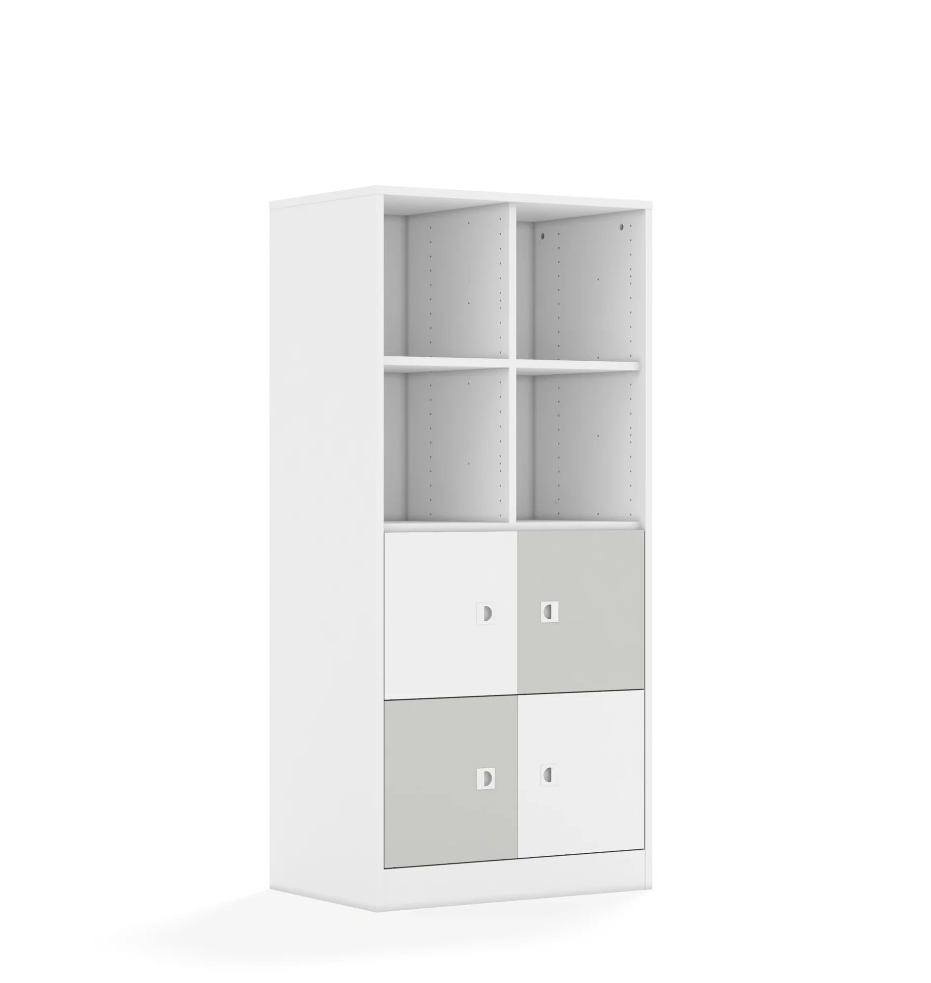 Regał BLOX 70 4PP 4F1 706x466x1517 – biały / biały/jasny szary