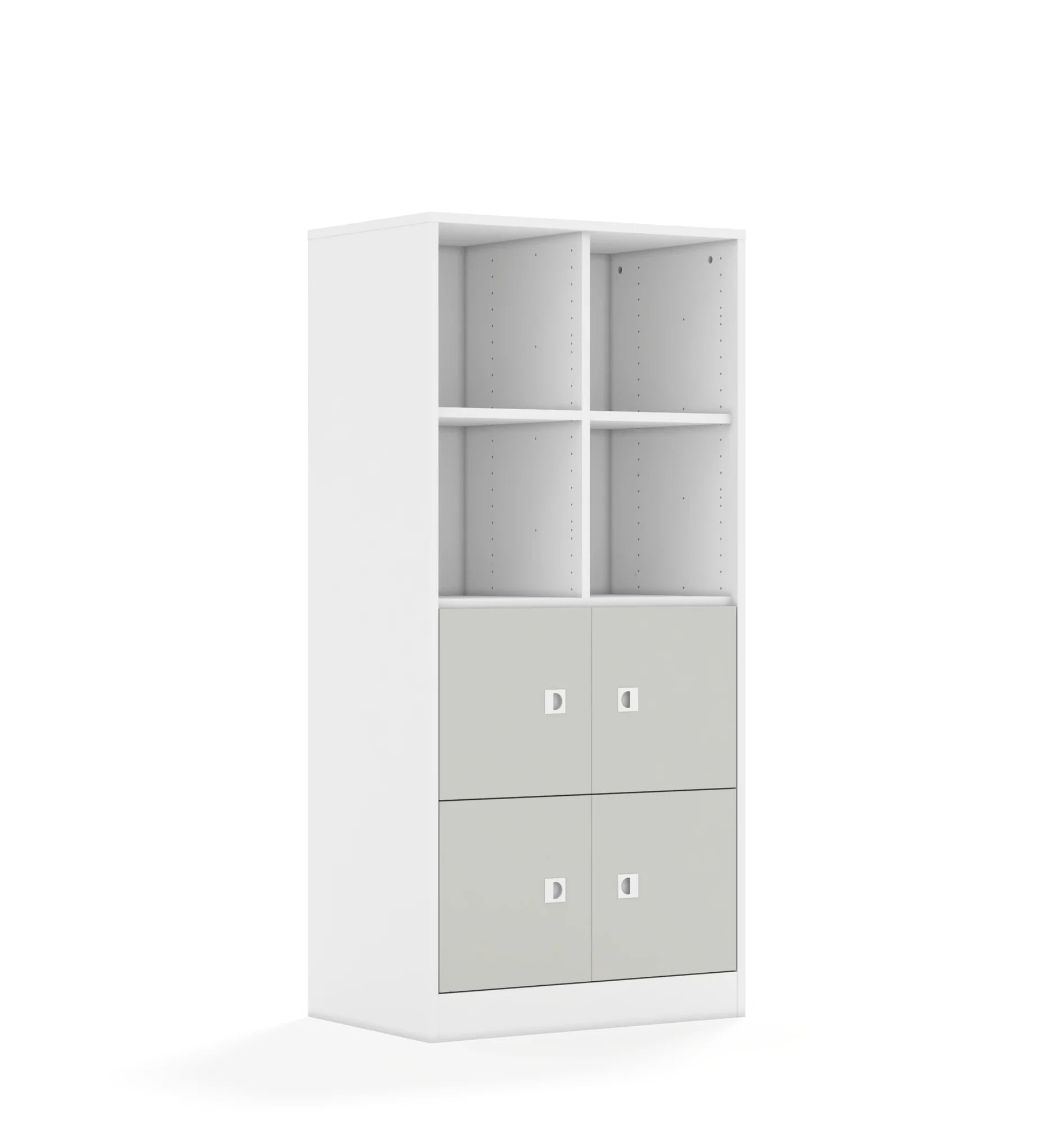Regał BLOX 70 4PP 4F1 706x466x1517 – biały / jasny szary