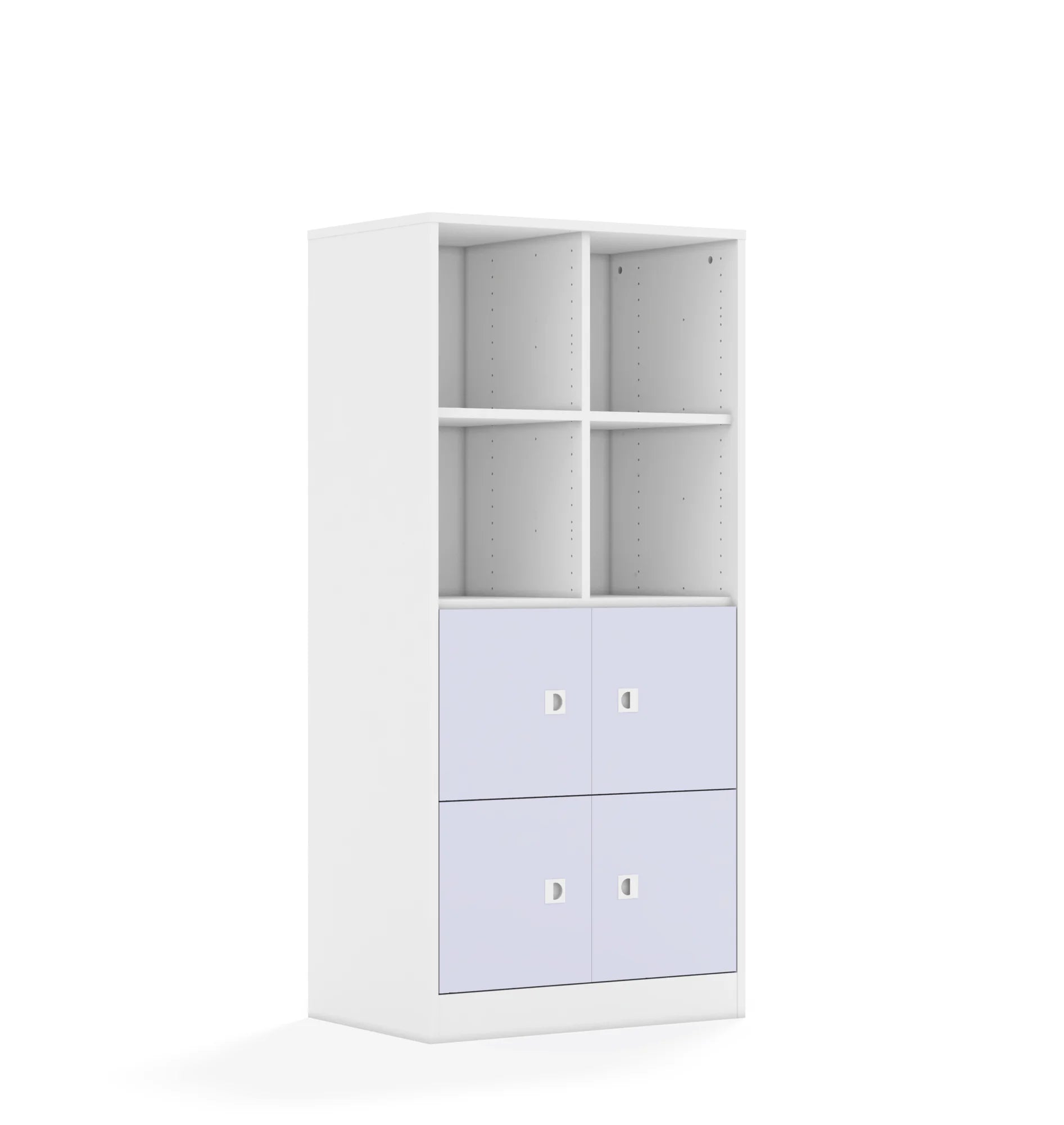Regał BLOX 70 4PP 4F1 706x466x1517 – biały / pastelowy fioletowy