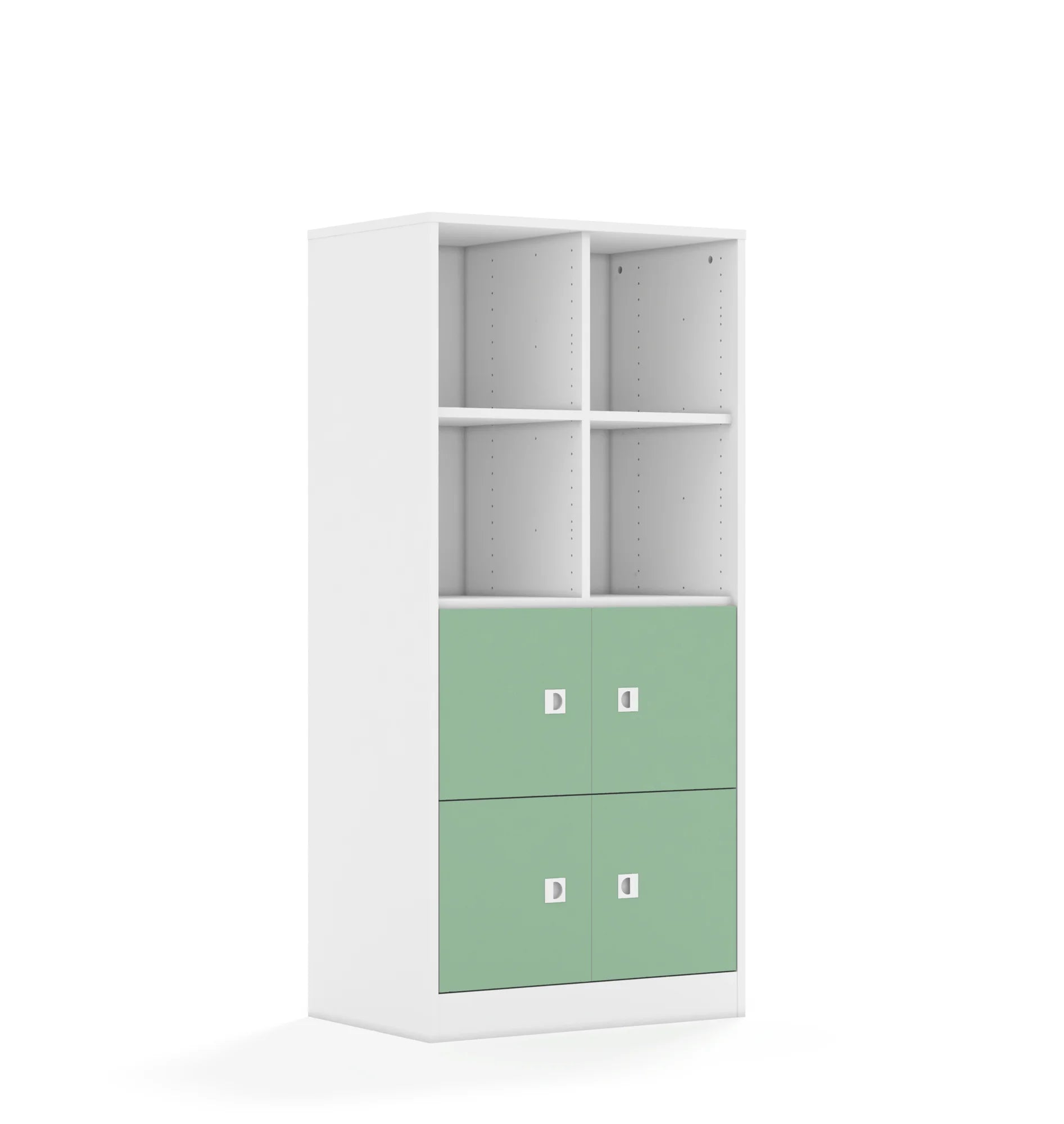 Regał BLOX 70 4PP 4F1 706x466x1517 – biały / pastelowy zielony