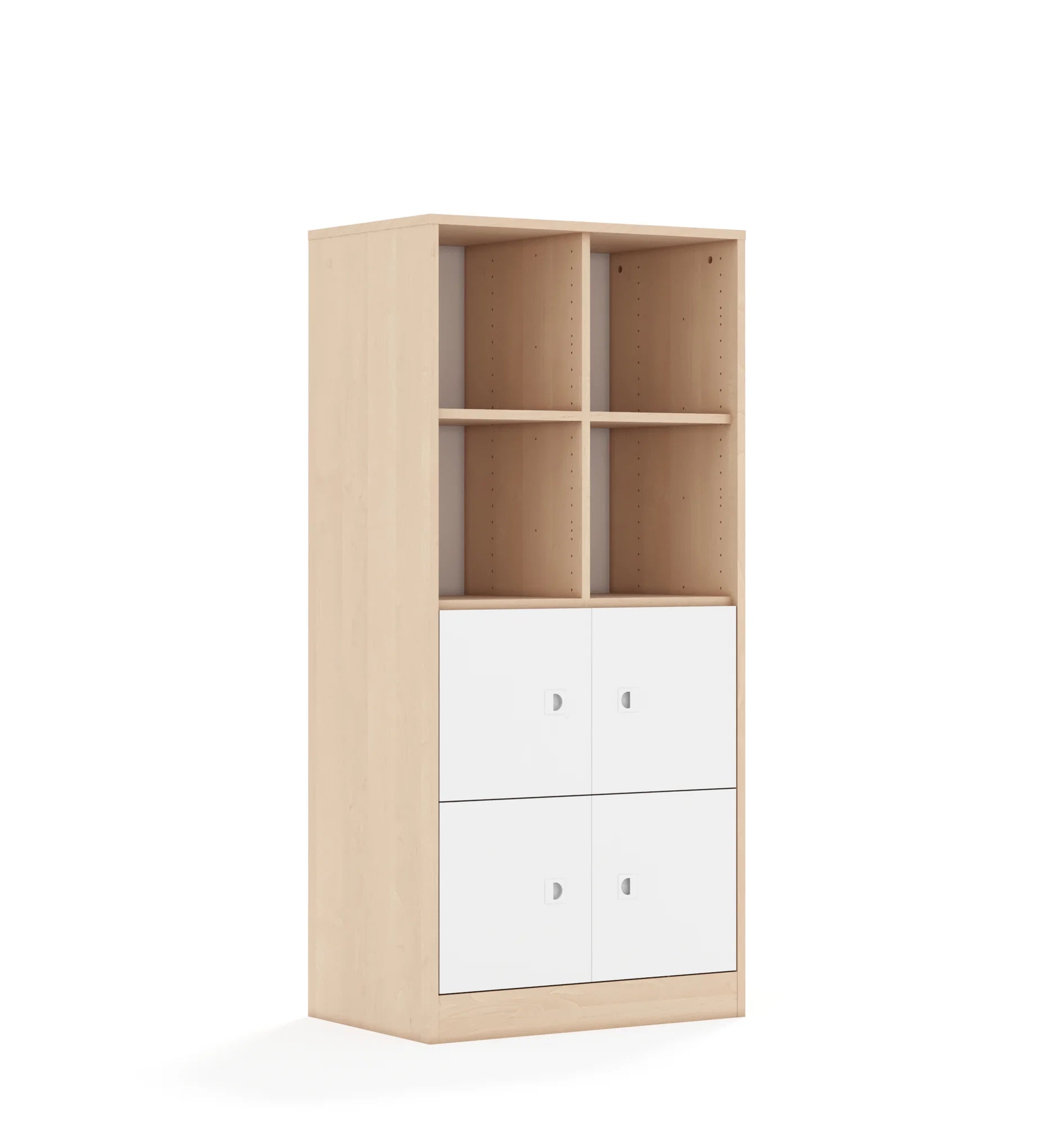 Regał BLOX 70 4PP 4F1 706x466x1517 – brzoza / biały