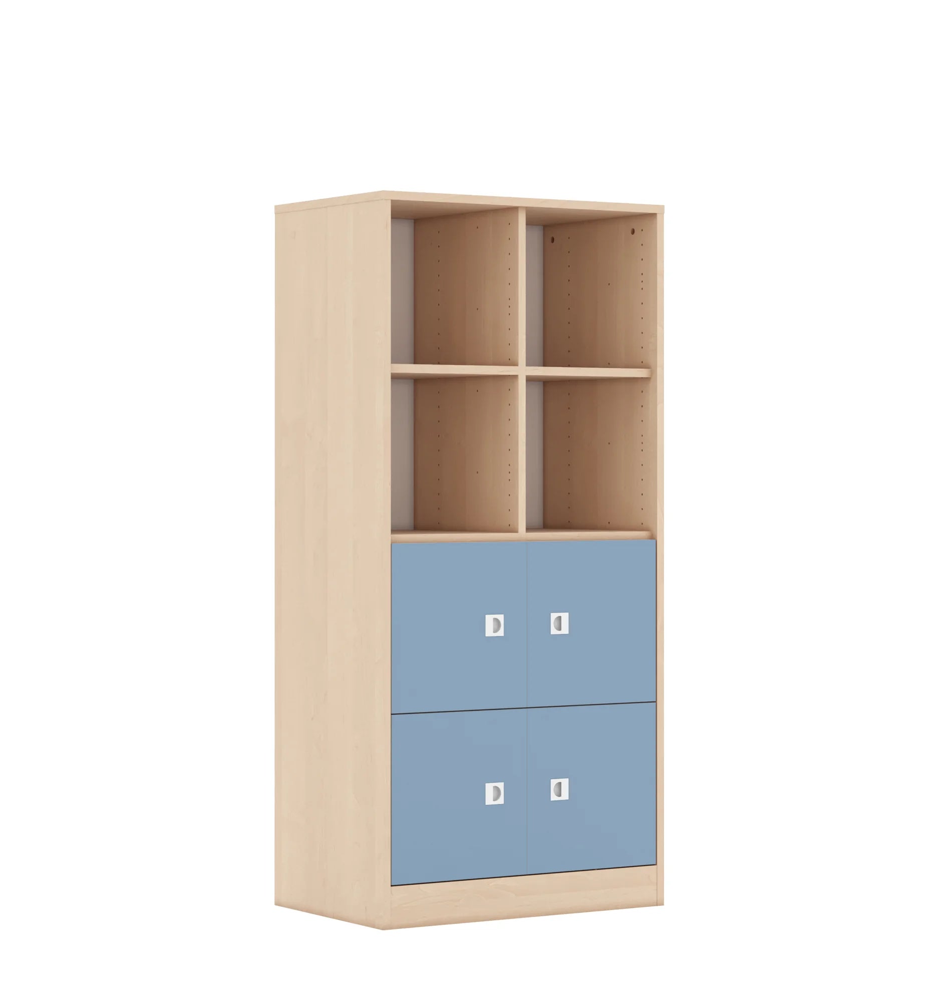 Regał BLOX 70 4PP 4F1 706x466x1517 – brzoza / pastelowy niebieski