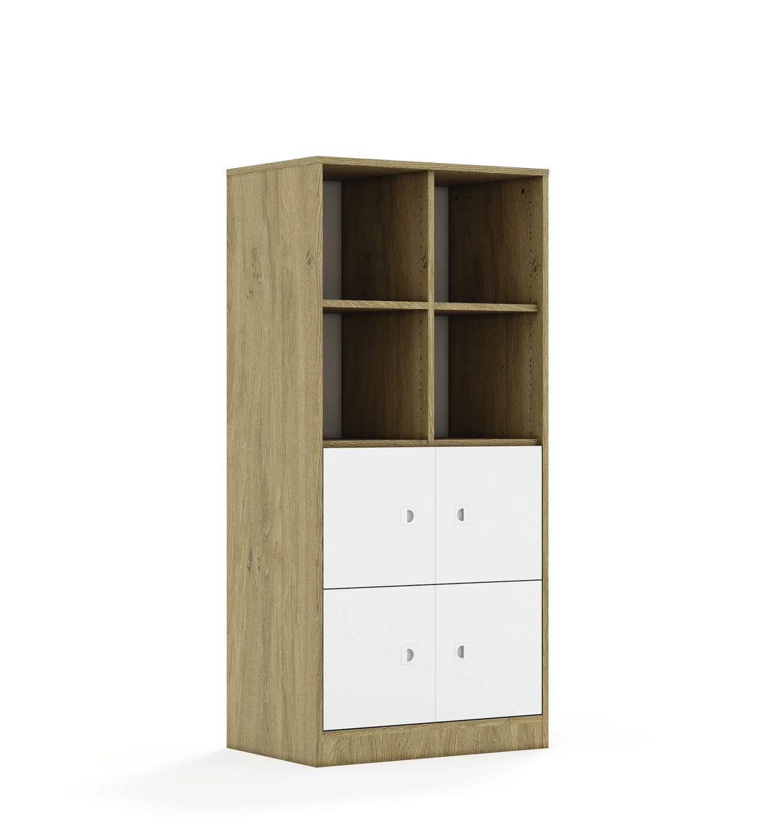 Regał BLOX 70 4PP 4F1 706x466x1517 – dąb / biały