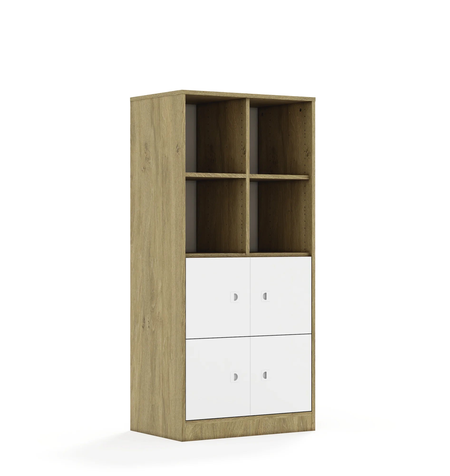 Regał BLOX 70 4PP 4F1 706x466x1517 – dąb / biały