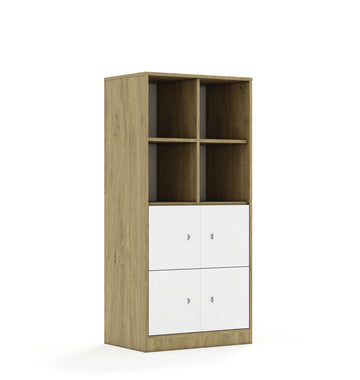 Regał BLOX 70 4PP 4F1 706x466x1517 – dąb / biały