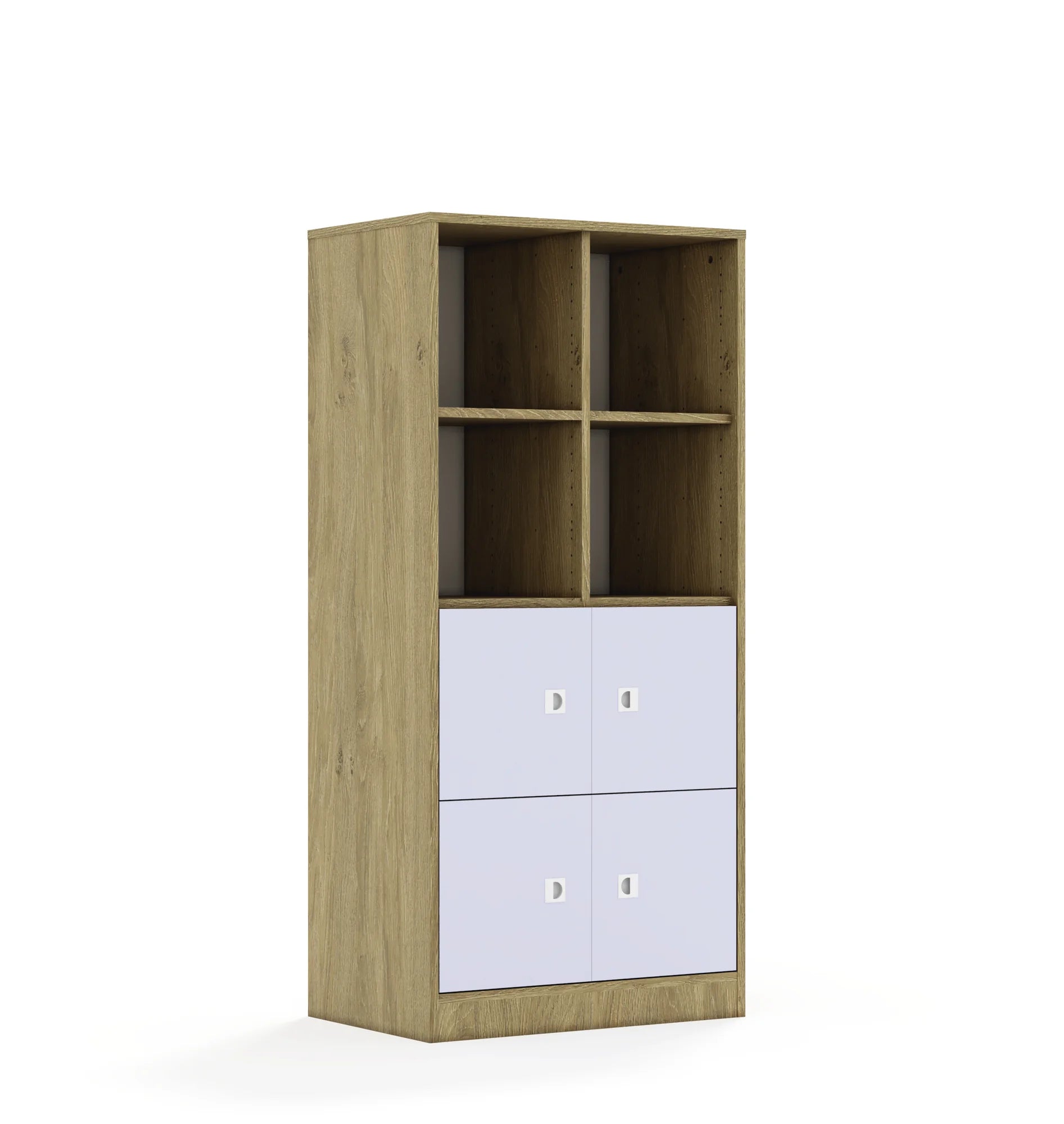 Regał BLOX 70 4PP 4F1 706x466x1517 – dąb / pastelowy fioletowy